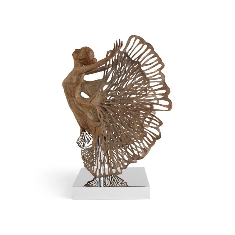 Gingko Fairy Tabletop Sculpture - Handmade Resin Art Figurine for Home Decor, Office Desk, and Gift Giving | Perfect for Zen Gardens, Bookshelves, and Meditation Spaces