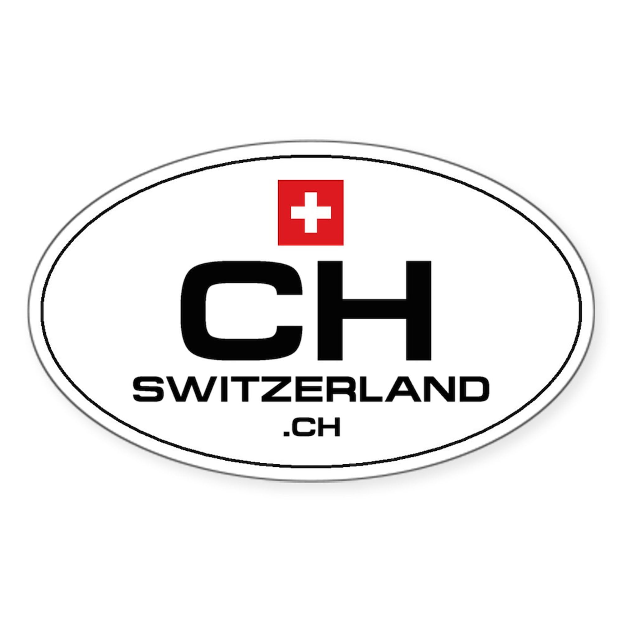 UN Style Oval Car Sticker - Switzerland Flag Bumper Decal for Cars, Trucks & Vehicles | Durable Vinyl for Outdoor Use on Windows, Bumpers & Laptops