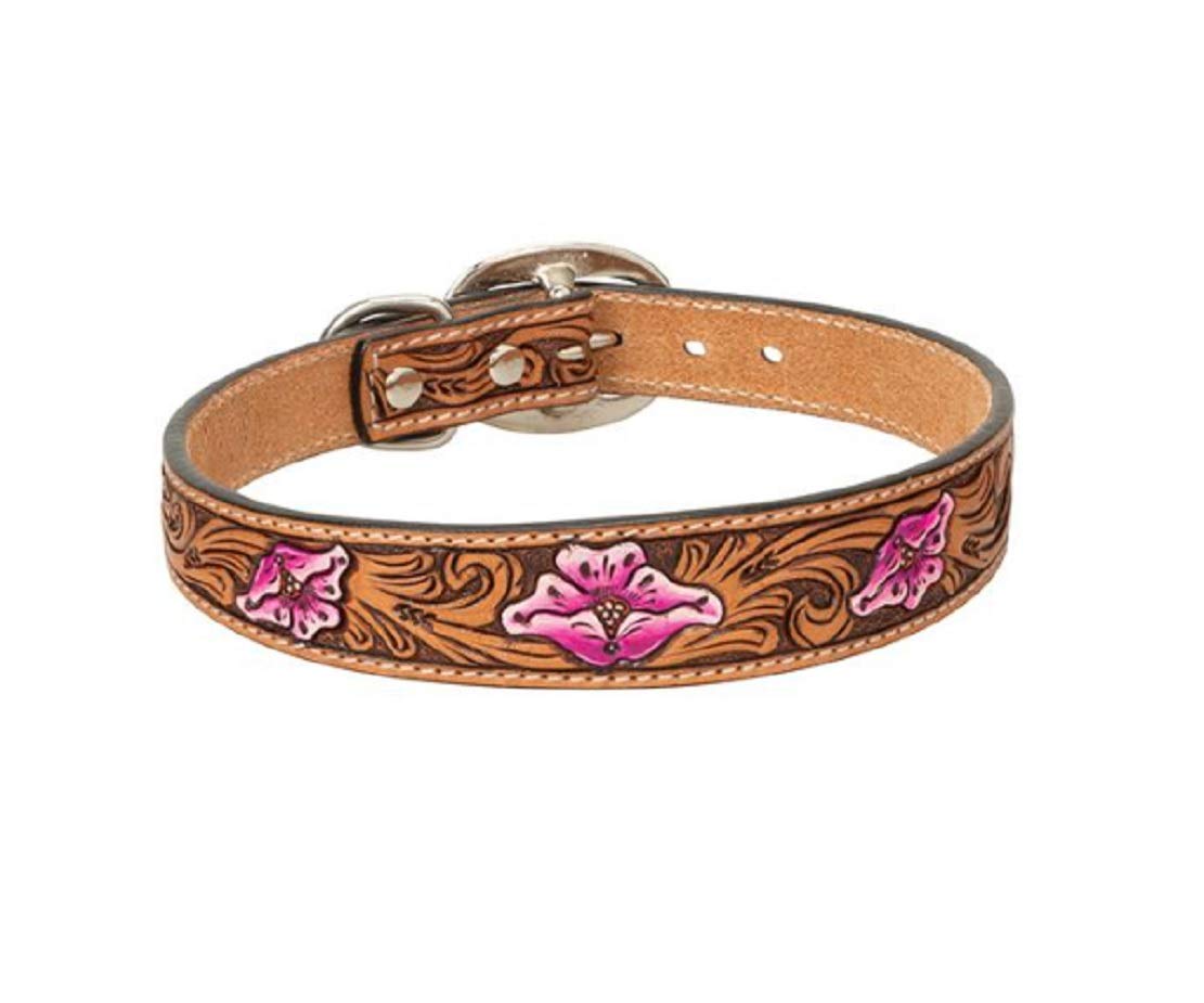 Weaver Pet Pink Floral Dog Collar - Adjustable Soft Nylon Puppy Collar with D-Ring for Leash - Perfect for Small Medium Dogs, Walks & Outdoor Adventures