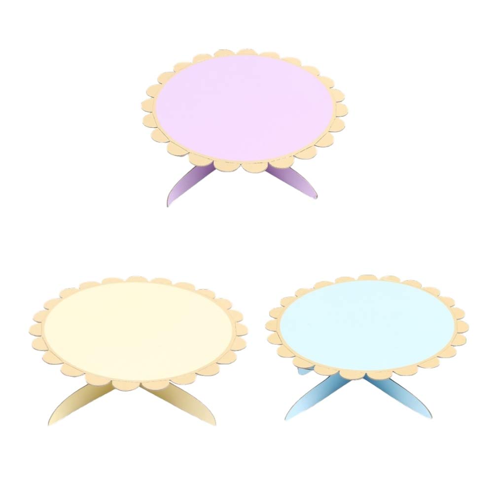 Cabilock 3-Piece Cardboard Cake Stand Set - Sturdy Dessert Display Stand for Cupcakes, Pastries & Treats | Perfect for Birthday Parties, Weddings & Baby Showers | Elegant Table Decor for Events & Catering