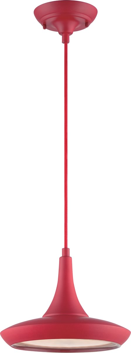 11W Fantom 1 Light Pendant in Red - Modern Hanging Light Fixture for Dining Room, Kitchen Island or Bedroom Decor