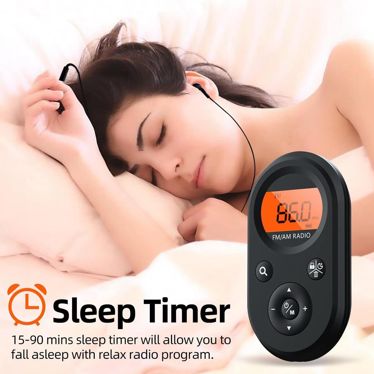 MILLTOR AM/FM Pocket Radio with Rechargeable Battery - Portable Walkman Radio with Stereo Headphones, Long Battery Life & Sleep Timer - Perfect for Travel, Camping, and Emergency Preparedness