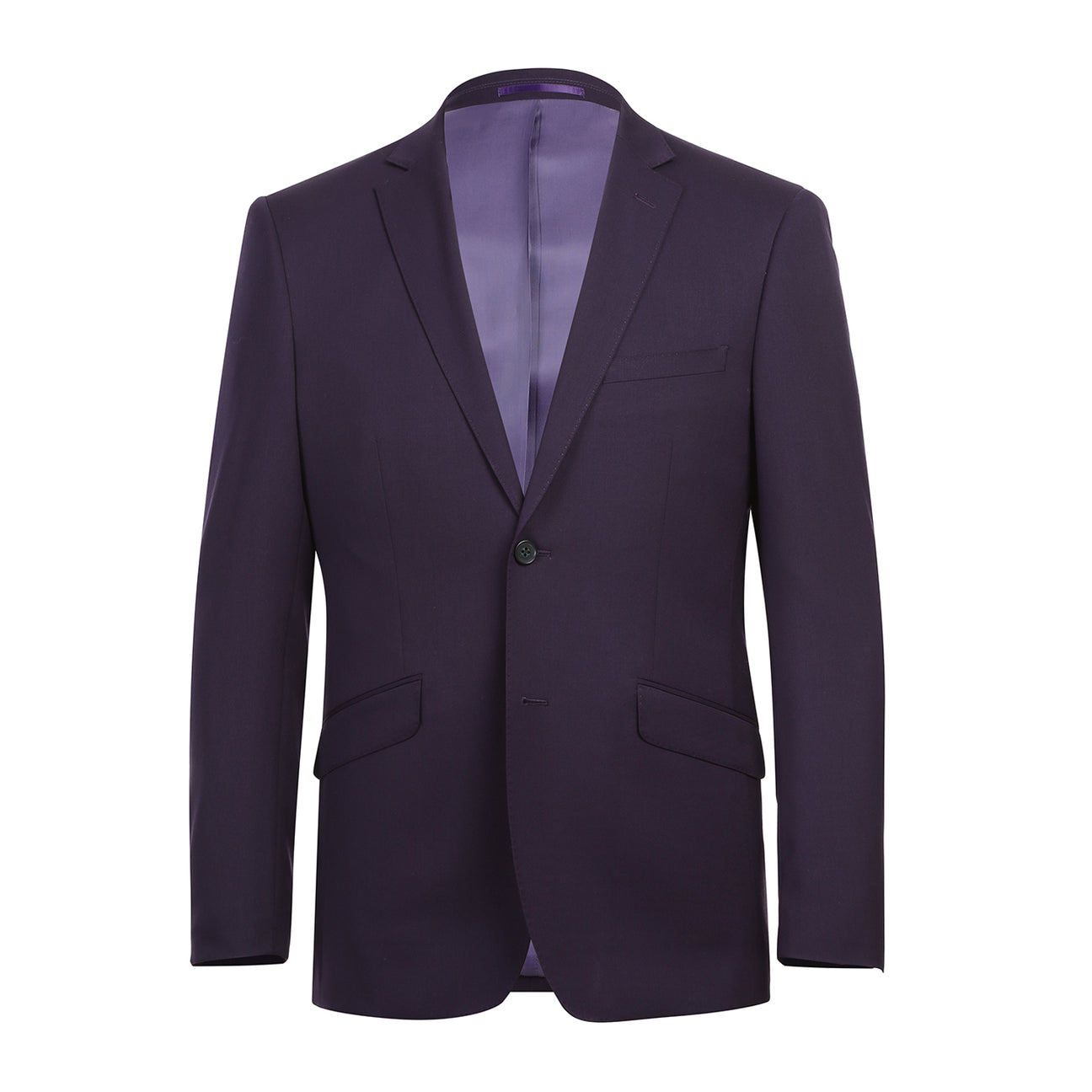Alessandro Vitello by Renoir Slim Fit Wool Suit in Purple Blue (Style 566-4) - Premium Business Attire for Weddings, Office & Formal Events