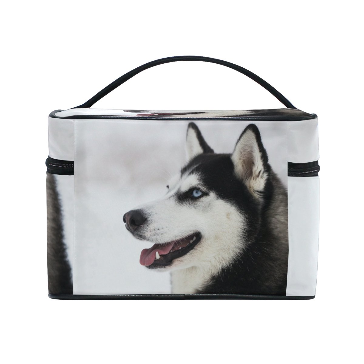 Cute Husky Dog Cosmetic Bag for Women - Waterproof Travel Makeup Train Case & Storage Organizer - Perfect for Travel, Gym, and Daily Beauty Essentials
