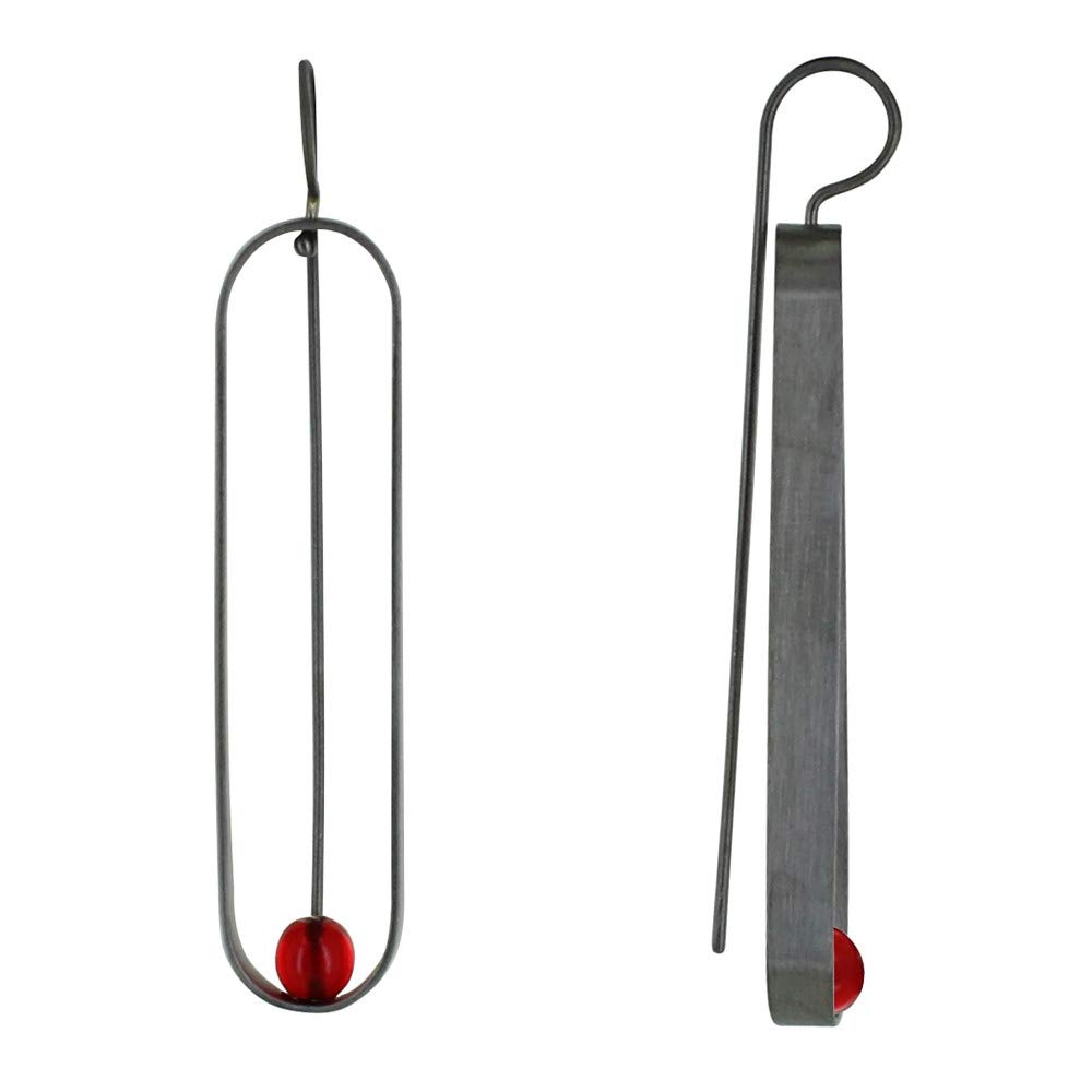 Elegant Ruthenium Earrings with Oval Hook and Glass Paste Pearl | Perfect for Parties, Weddings & Special Occasions
