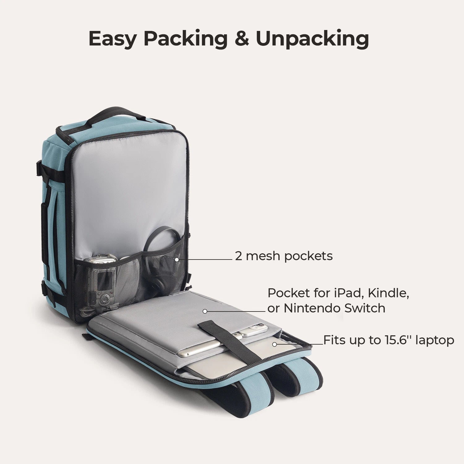 Blast Travel Backpack - Lightweight Waterproof Carry-On Backpack for Men & Women - Perfect for Airplane, Hiking, Camping & Daily Commute