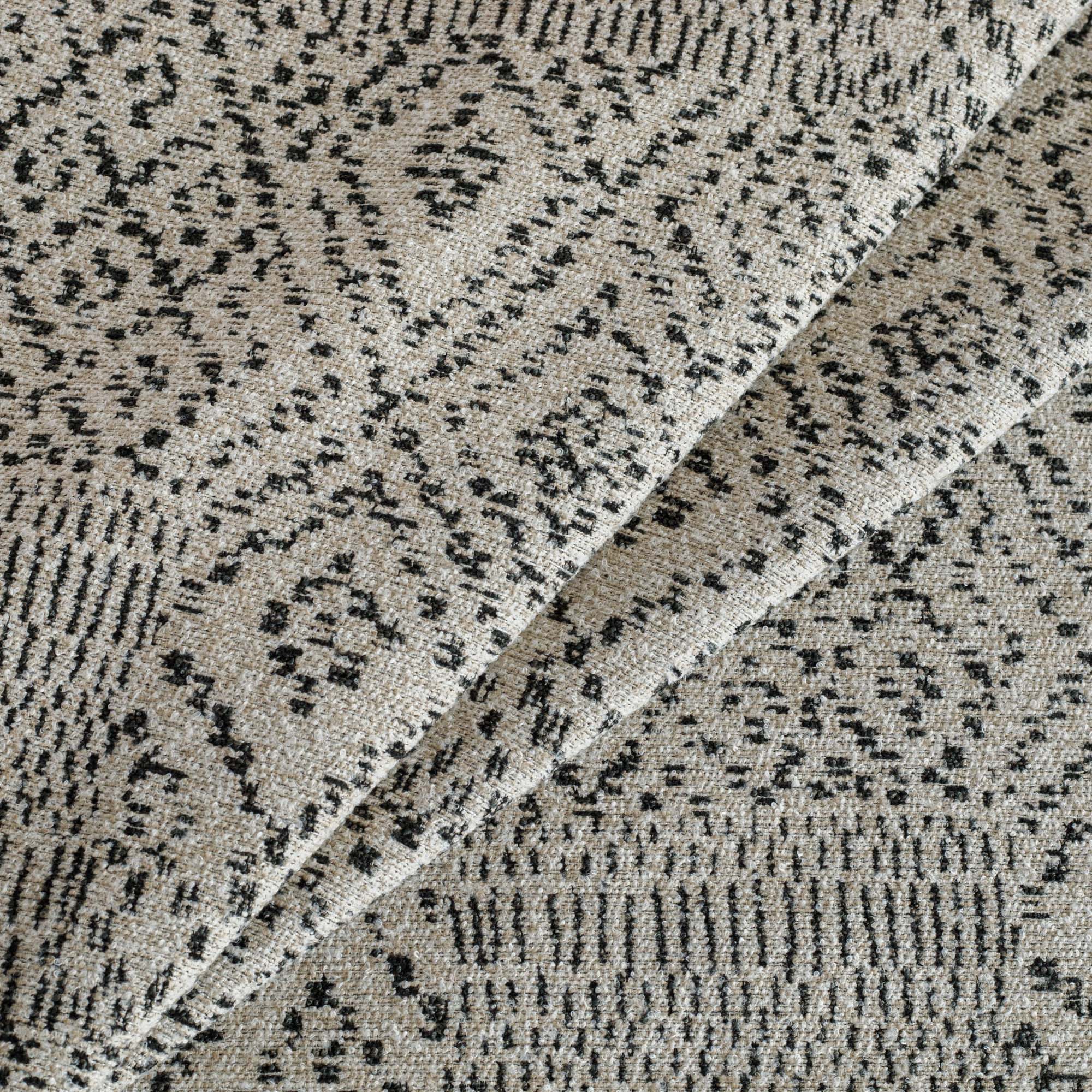 Premium Khari Fabric - Black & Natural Color - Ideal for Upholstery, Curtains & Home Decor Projects