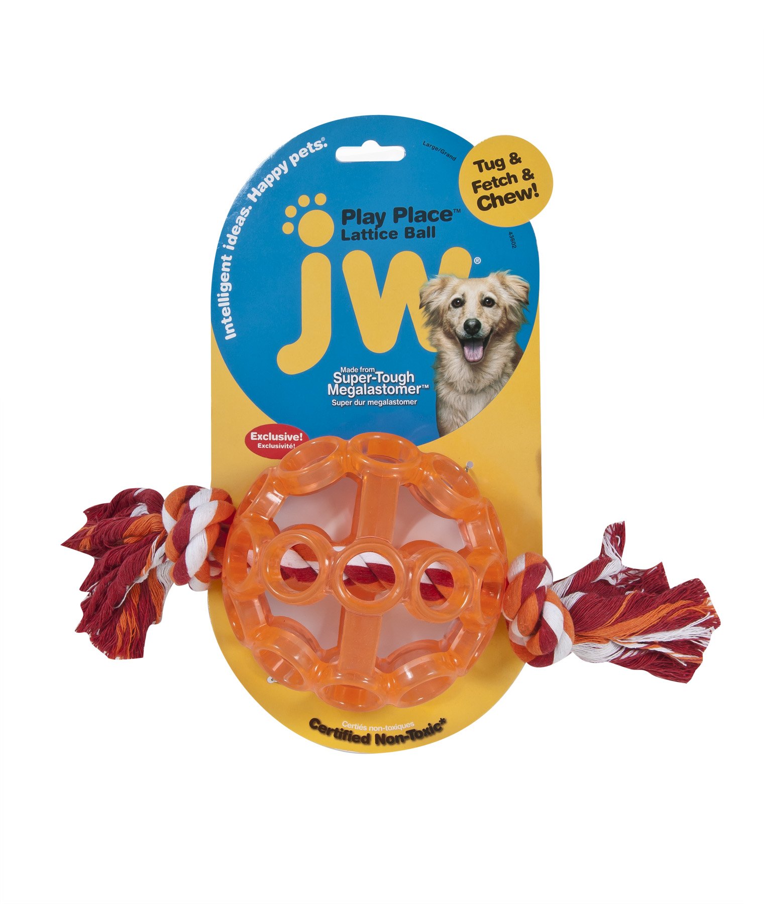 JW Pet Lattice Ball Toy for Dogs - Large Interactive Chew Toy, Durable Rubber Fetch Ball for Aggressive Chewers - Perfect for Outdoor Play, Training & Dental Health