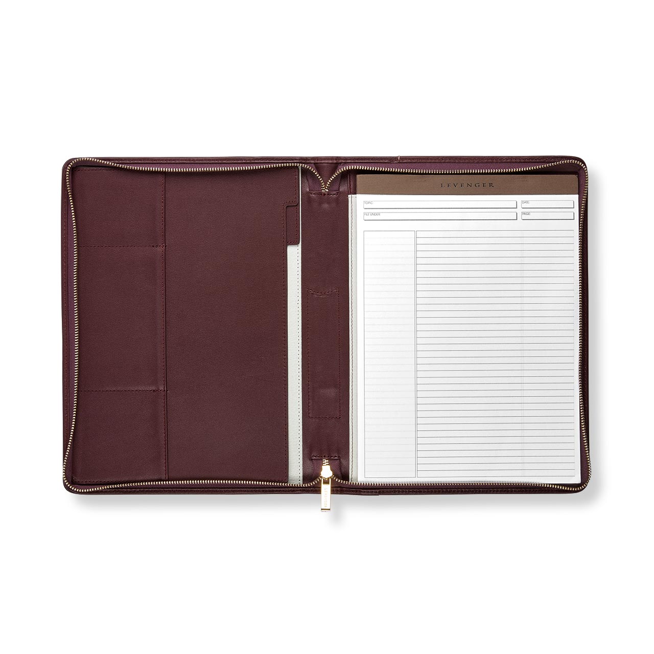 Luxury Leather Zip Around Tabbed Folio - Premium Organizer for Business, Travel & Daily Use - Perfect for Documents, Notebooks & Essentials