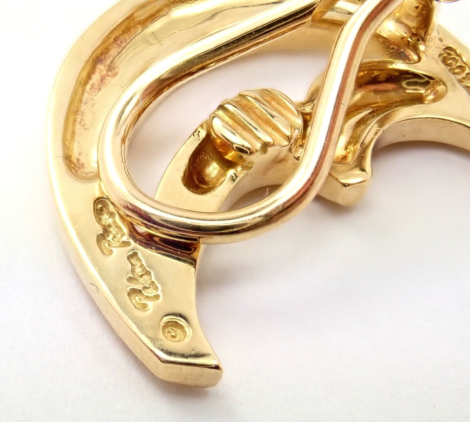 Authentic Tiffany & Co Picasso 18K Yellow Gold Crescent Moon Large Hoop Earrings - Perfect for Weddings, Parties & Special Occasions