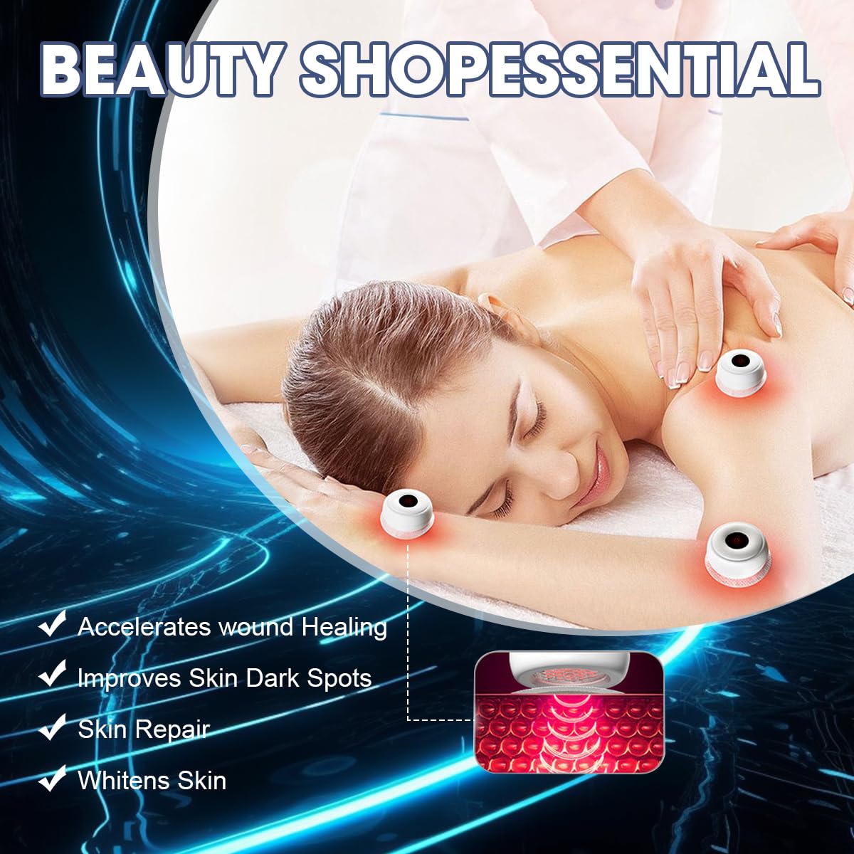LED Red Light Therapy Eye Mask - 3 Modes with Multi-Frequency Vibration & 5-Level Dual Light Adjustment | Anti-Aging, Skin Rejuvenation & Wrinkle Reduction | Perfect for Home Spa, Relaxation & Beauty Routine