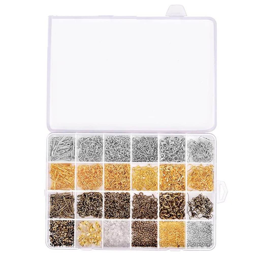Premium Jewelry Making Kit - 500pcs Open Jump Rings, Lobster Clasps, Crimp Beads, Screw Eye Pins & Earring Hooks - DIY Beading Supplies for Necklaces, Bracelets, Earrings - Perfect for Crafters & Jewelry Designers (One Size, Assorted Colors)