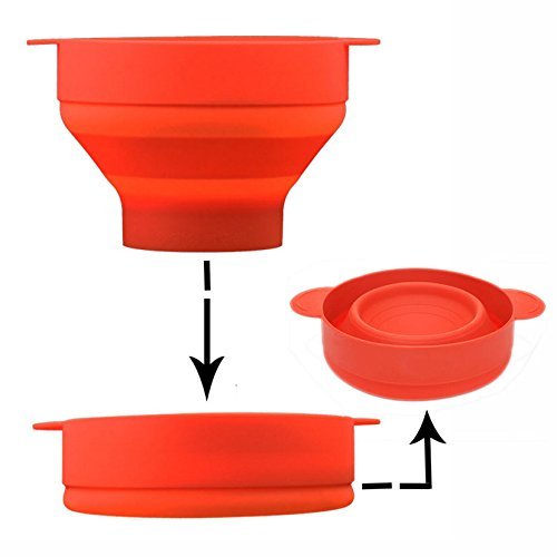 Gearmax Microwave Popcorn Popper - Durable Silicone Popcorn Maker with Sturdy Handles & Collapsible Bowl with Lid - Perfect for Movie Nights, Snack Time & Family Gatherings