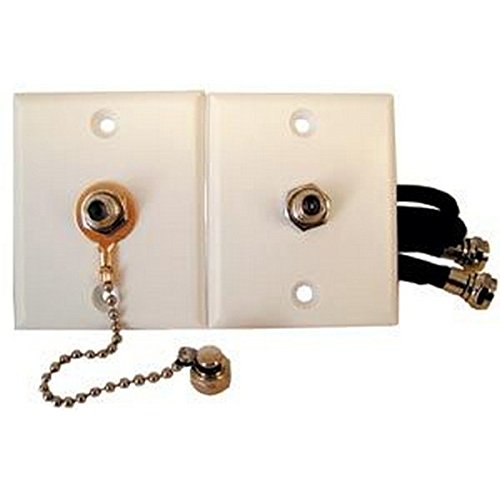 RV Trailer PRIME PRODCT Cable TV Lead-In Kit - Polarized White TV Cable Entry Plate for Campers & Travel Trailers | Weatherproof Outdoor Installation