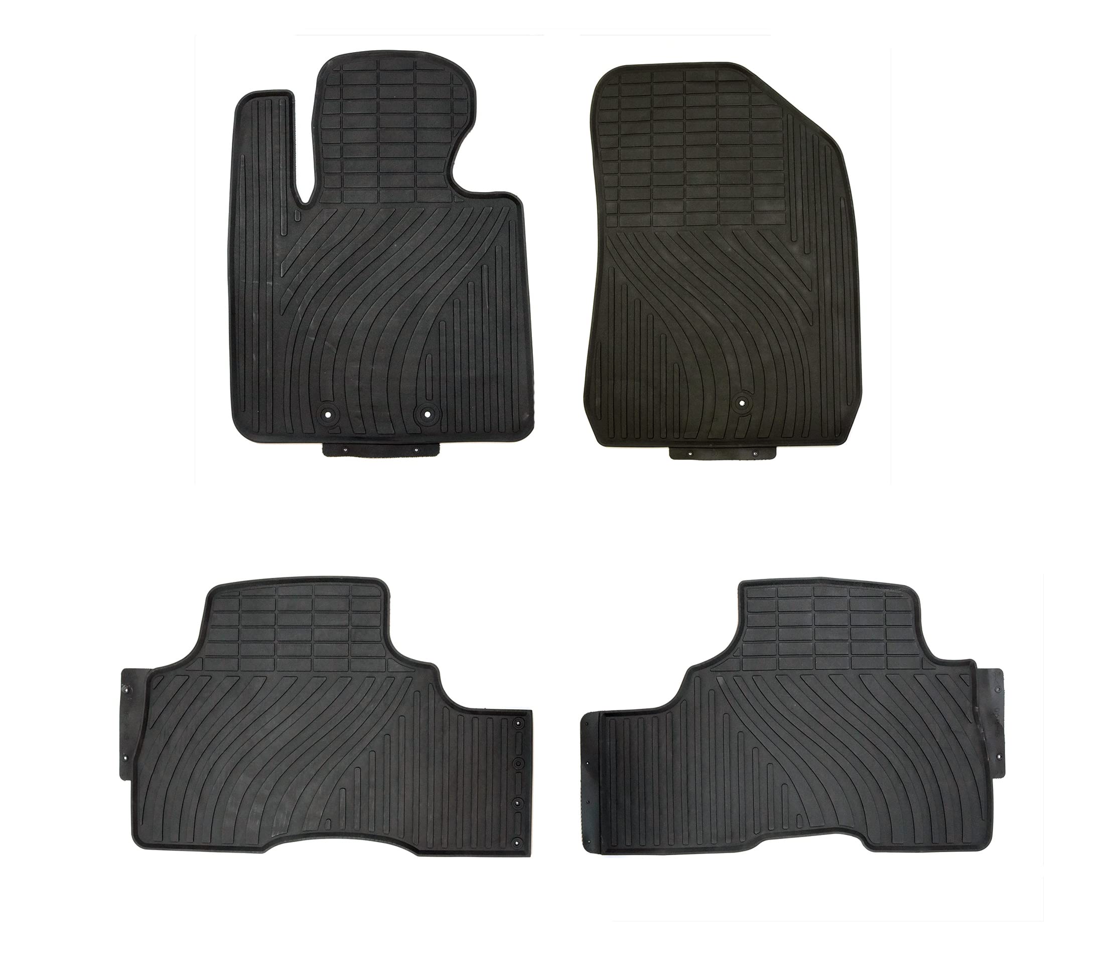 Premium Black Rubber All-Weather Floor Mats for Kia Sorento (2016-2020) - Heavy Duty Protection for Mud, Snow & Spills - Perfect for Off-Road, Winter & Family Use