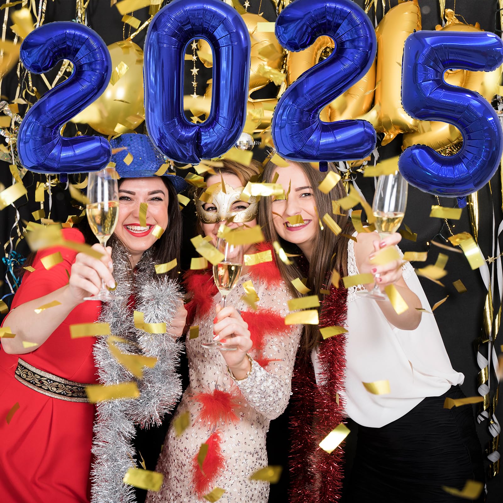 2025 Blue 40 Inch Foil Number Balloons - Graduation Party Decorations, New Year Eve 2025 Celebration Supplies | Perfect for Birthday Parties, Graduation Ceremonies, New Year Countdown Events & Festive Home Decor