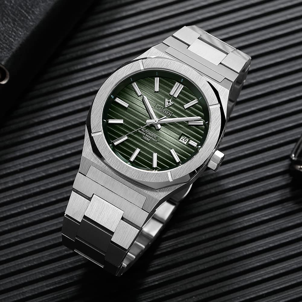 CADISEN Men's Automatic Watch with NH35 Movement - Sapphire Crystal Glass, Waterproof, Casual & Business Dress Watch for Men - Perfect for Office, Formal Events & Everyday Wear
