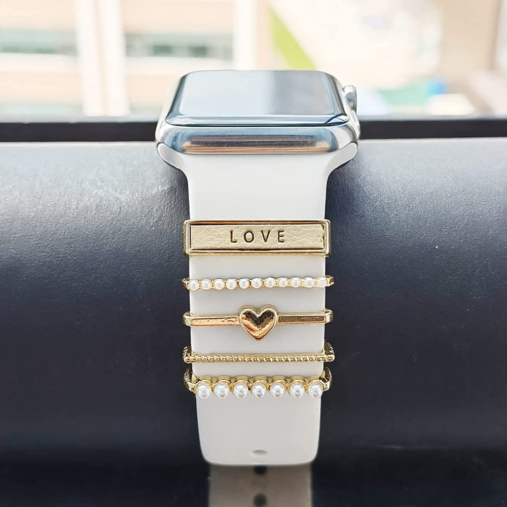 Stylish Watch Band Charms & Jewelry Accessories - Elegant Decor for Apple Watch, Fitbit, Samsung Bands - Perfect for Everyday Wear, Gifts & Special Occasions