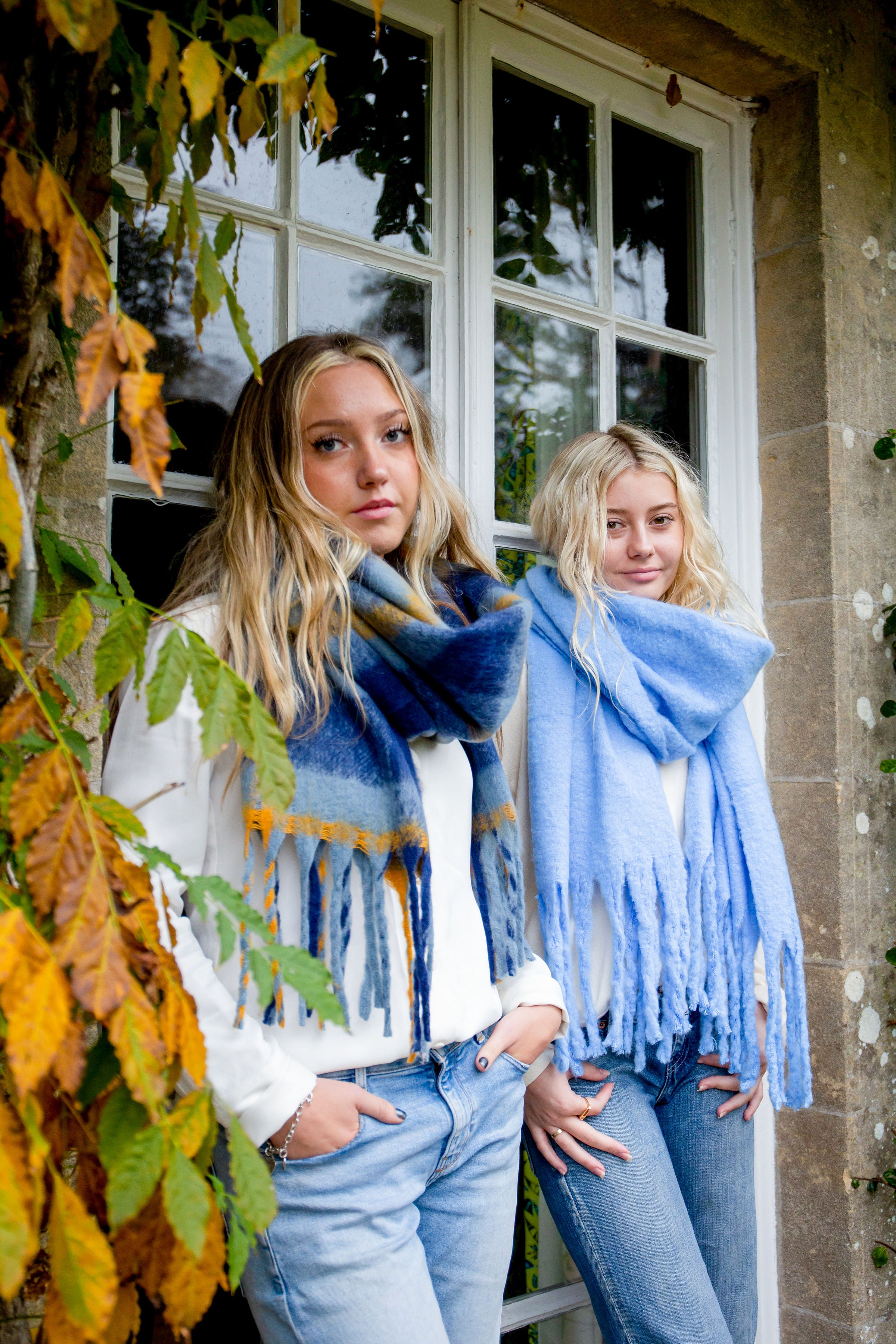 Cozy Blue Blanket Scarf for Women - Soft Winter Wrap Shawl - Perfect for Cold Weather, Travel & Outdoor Activities