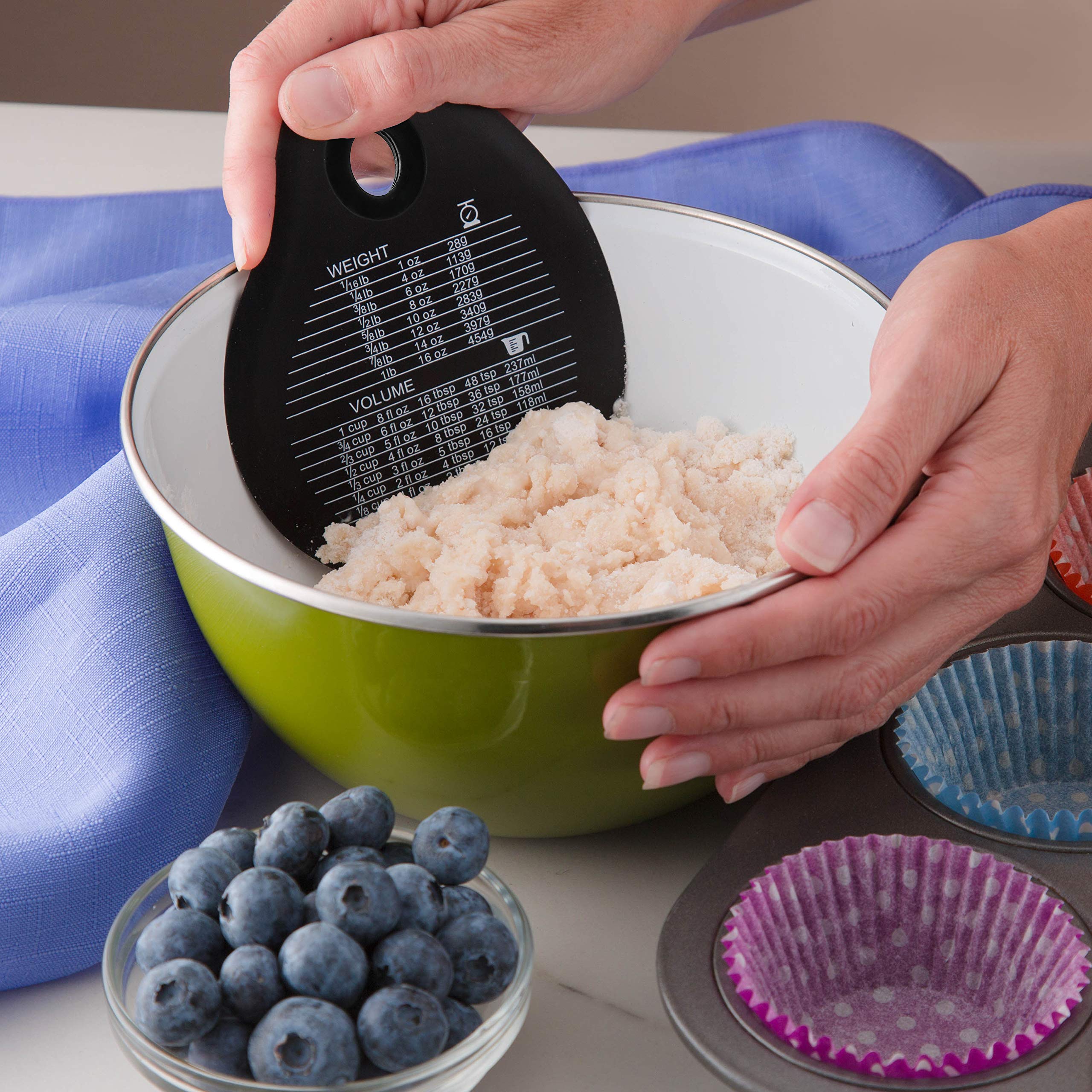 Spring Chef Stainless Steel Dough Bench Scraper & Bowl Pastry Cutter - Multi-Purpose Baking Tool with Measurement Markings for Pizza, Bread, Pastries - Dishwasher Safe Bench Knife (Black) | Perfect for Home Bakers & Professional Kitchens