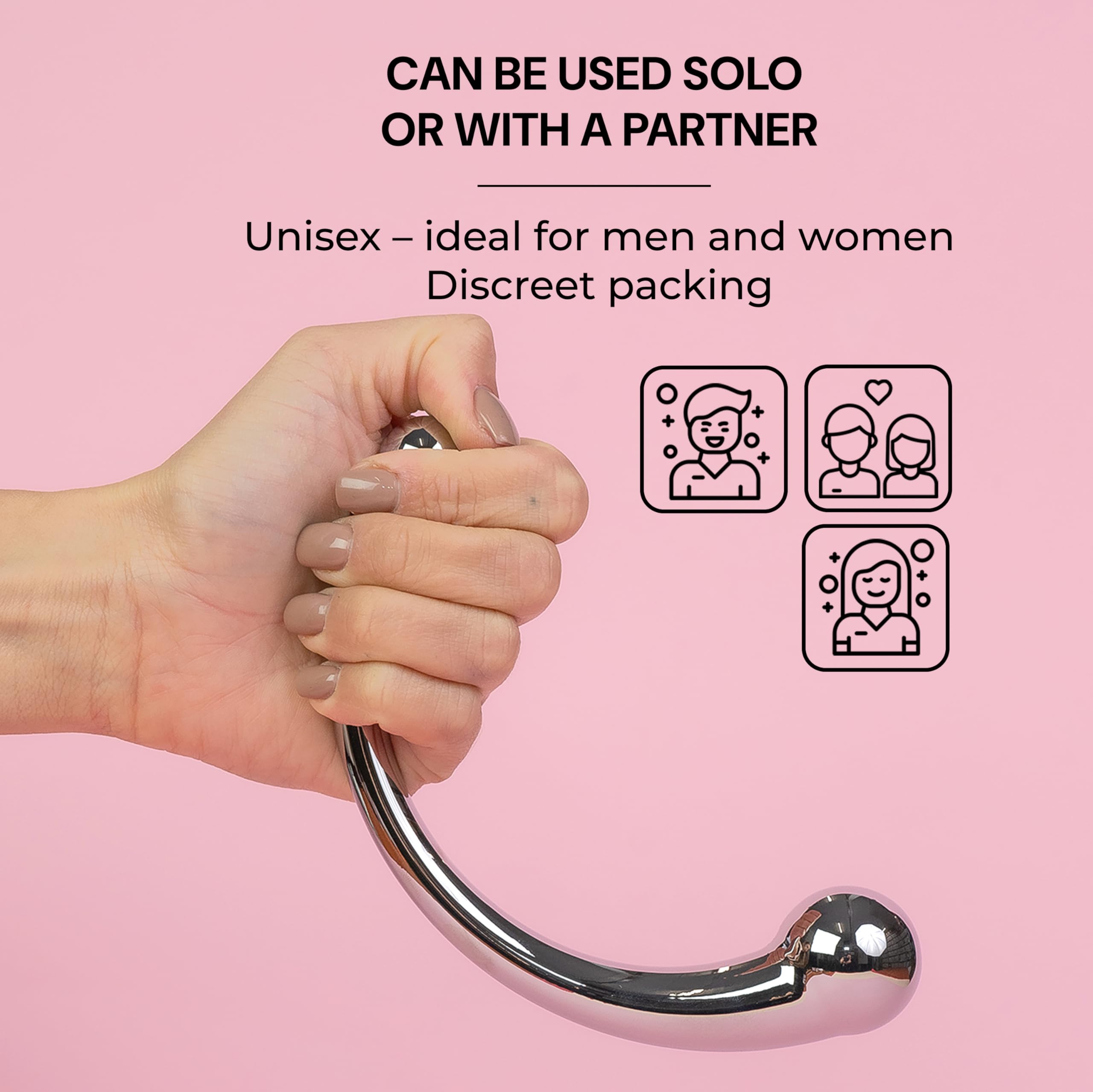 Stainless Steel Anal Plug 16cm - 2.1/3.2cm Diameter - Smooth Surface Beginner Sex Toy for Women & Men - G-Spot Massager - Perfect for Couples Play & Solo Exploration