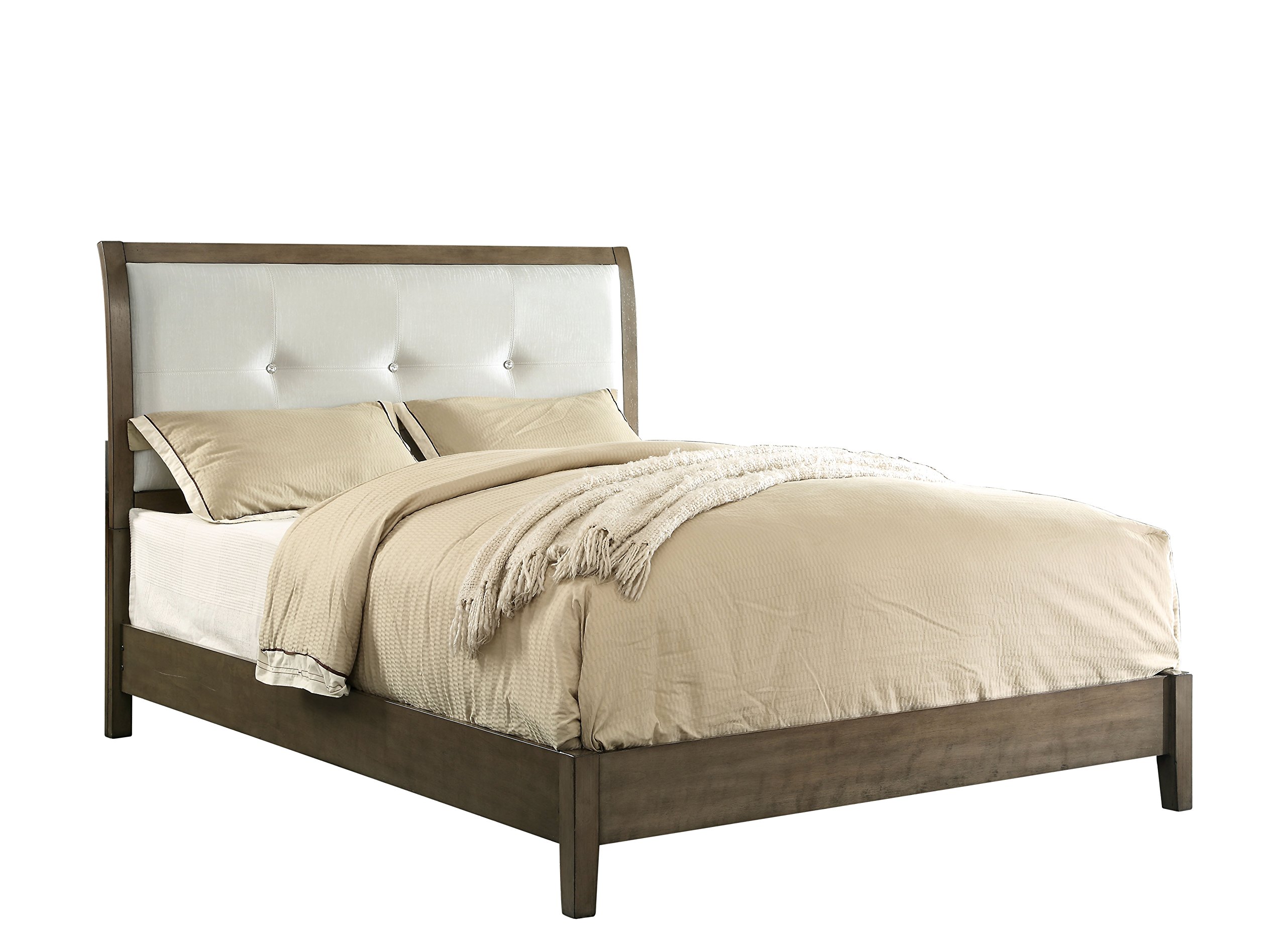 Furniture of America Sutherlin Modern Platform Bed Frame - Full Size, Gray Wooden Slat Design for Bedroom, Durable & Stylish Support for Mattress, Perfect for Contemporary Home Decor