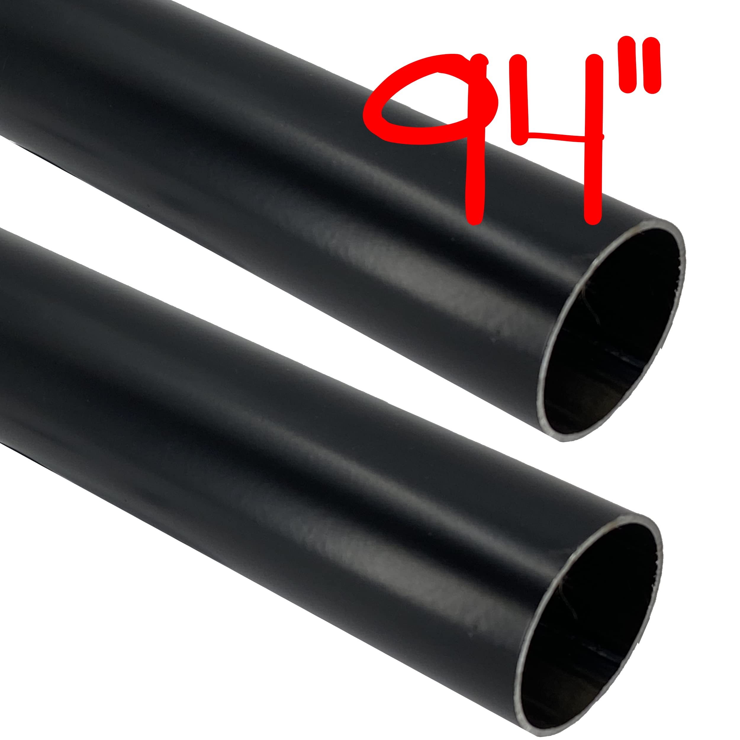Desunia 94-Inch Heavy Duty Round Closet Rod - 32mm Diameter Black Clothes Hanging Pole (2-Pack) | Sturdy Wardrobe Organizer for Bedroom, Closet & Laundry Room Storage