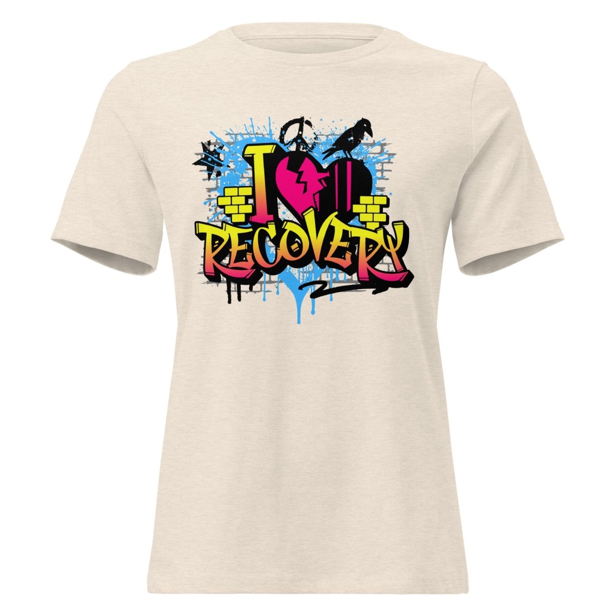 I Heart Recovery Women's Relaxed Fit T-Shirt - Soft & Comfortable Casual Tee for Everyday Wear, Workout, and Lounge