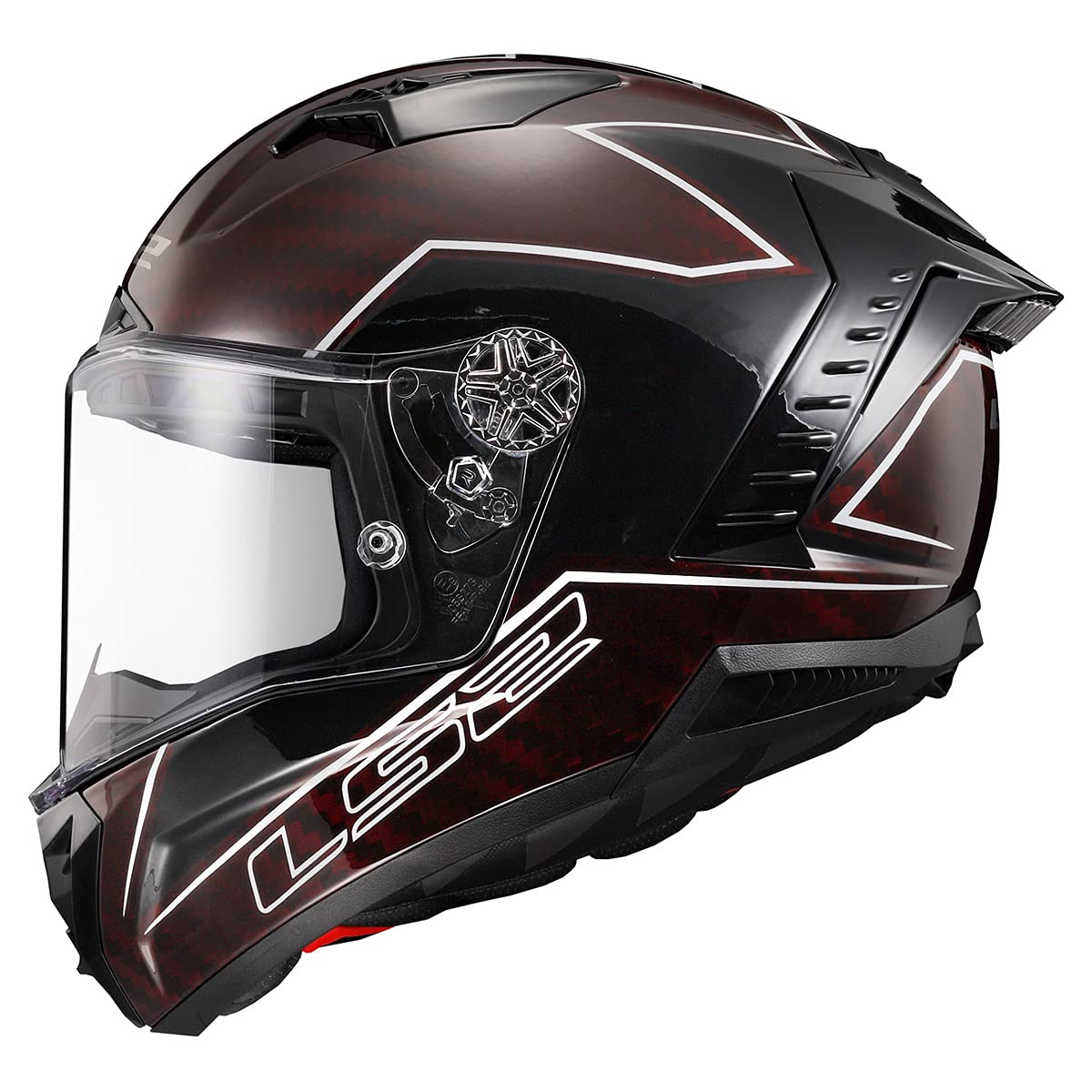LS2 Thunder Carbon Lightning Motorcycle Helmet (Gray/Black) - 2X-Large - Lightweight & DOT Certified for Street Biking & Cruiser Riders