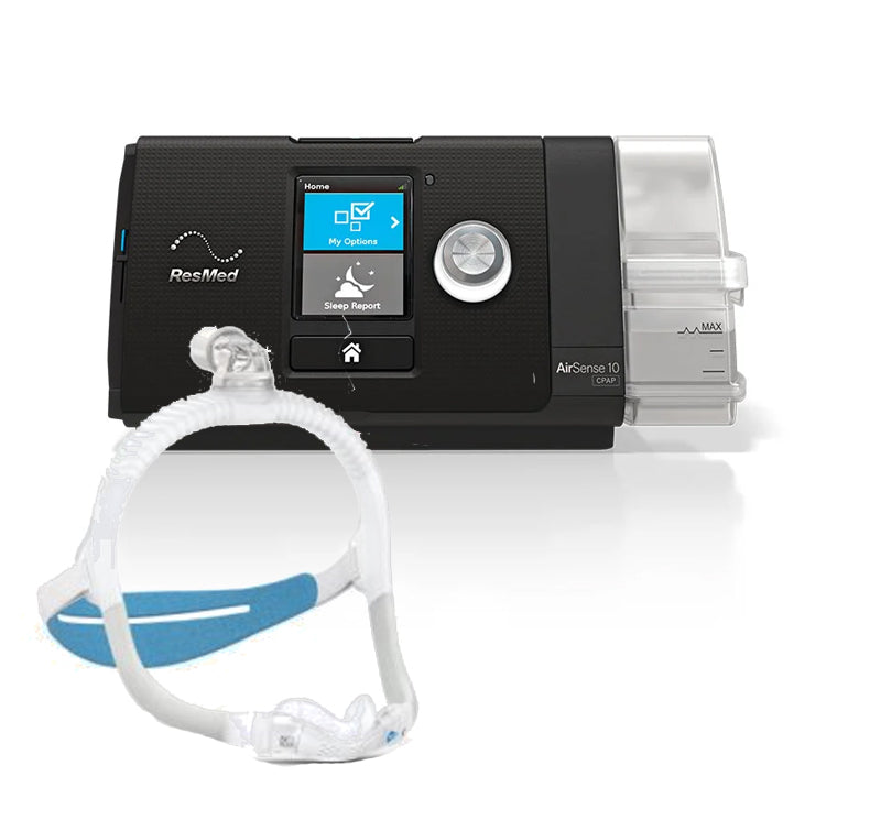 ResMed AirSense 10 AutoSet CPAP Machine with AirFit N30i Nasal Cradle Mask - Sleep Apnea Treatment for Home Use, Travel & Comfortable Nighttime Breathing