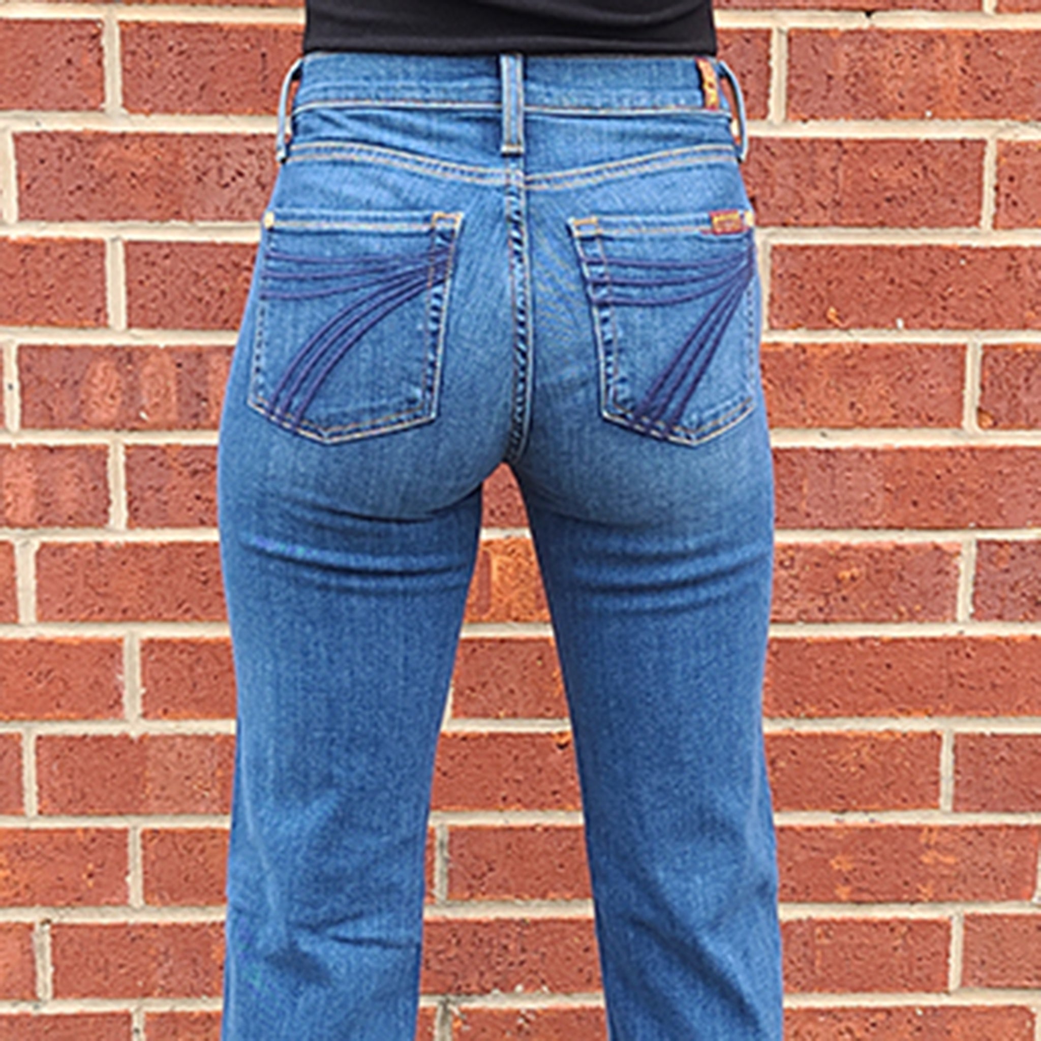 7 For All Mankind Women's MR1 Dojo High-Rise Skinny Jeans - Stretch Denim Pants for Work, Date Night & Casual Outfits
