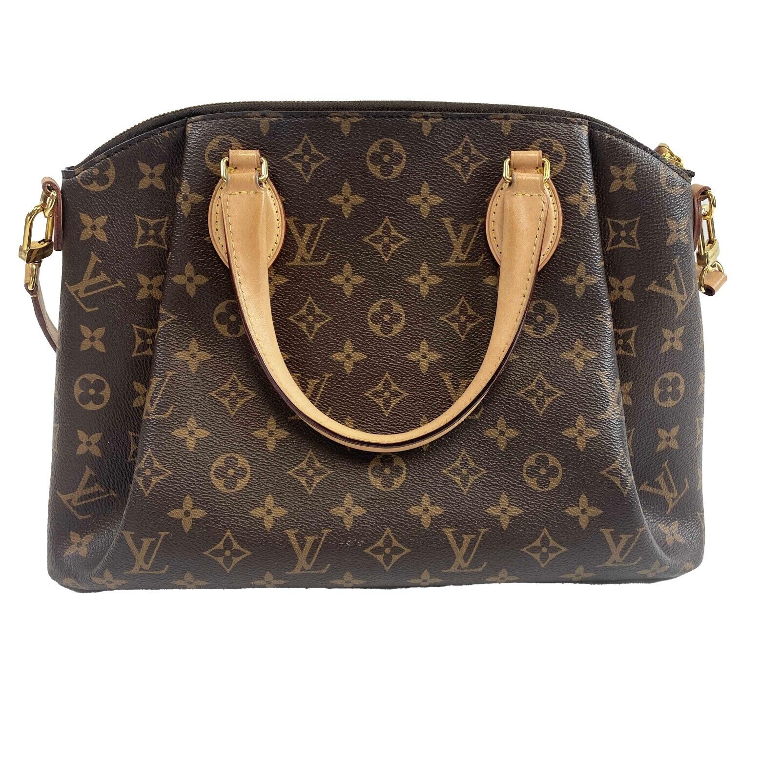 Authentic Louis Vuitton Rivoli MM Handbag - Brown Monogram Canvas with Top Handle & Adjustable Shoulder Strap | Luxury Tote for Work, Travel & Everyday Use