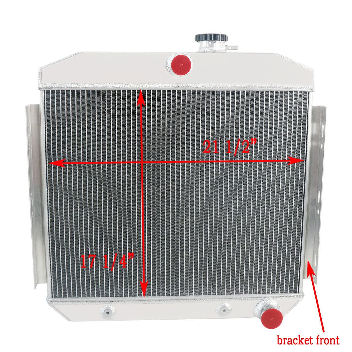 4 Row Aluminum Radiator for 1955-1957 Chevy Bel Air, One-Fifty, Two-Ten, Sedan Delivery, Del Ray & Nomad V8 - High Performance Cooling System with Shroud & Fan Relay - Perfect for Classic Car Restoration & Hot Rod Upgrades