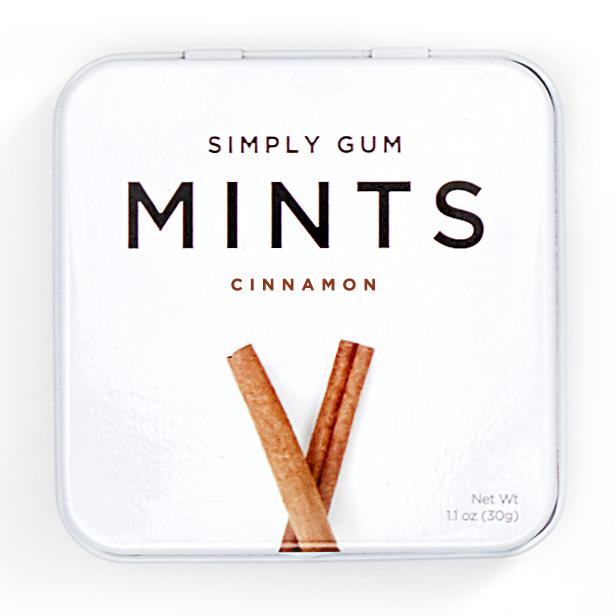 Simply Gum Cinnamon Mints - Natural Chewing Gum with Cinnamon Flavor for Fresh Breath - Perfect for Travel, Office & After Meals