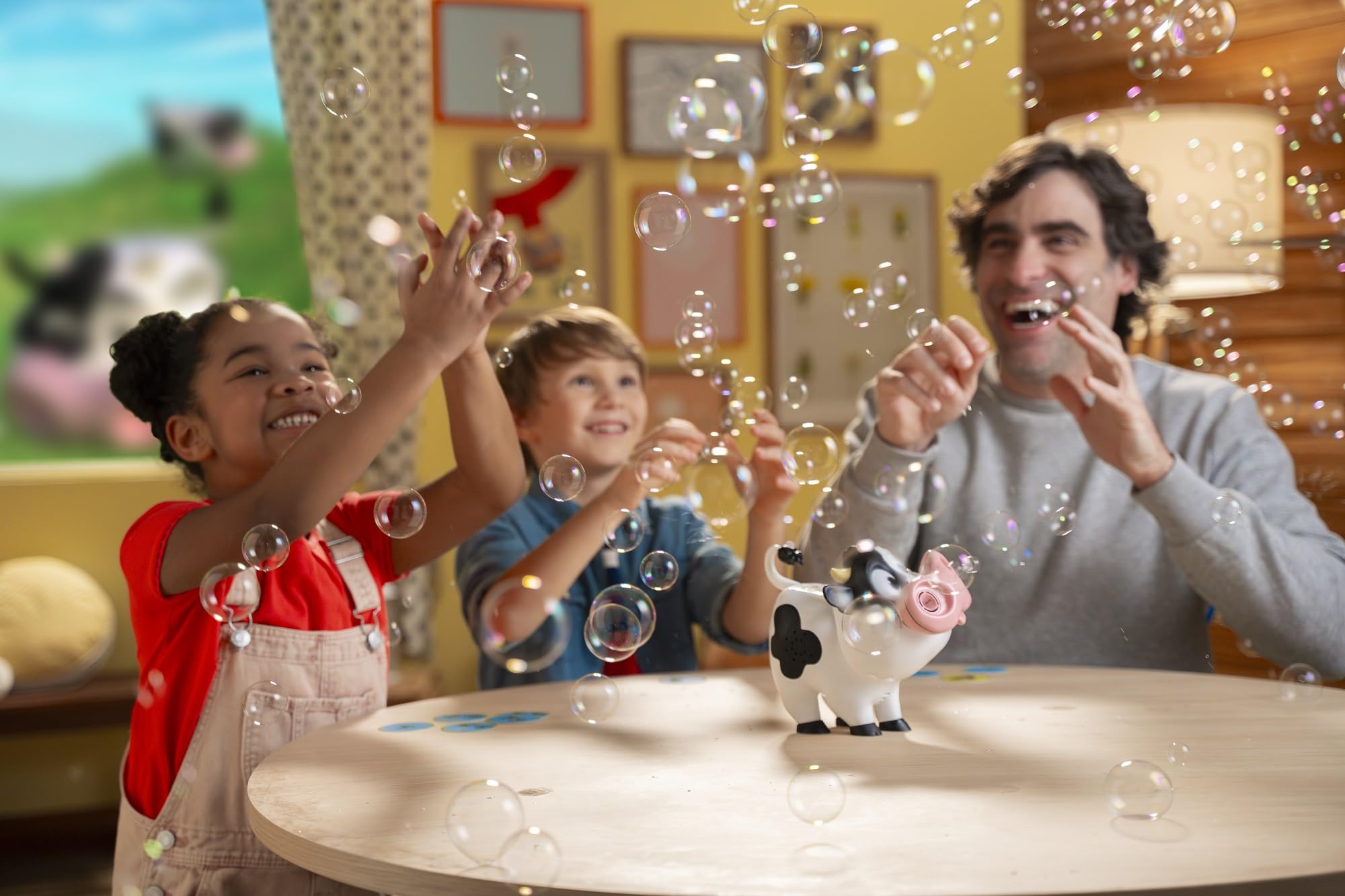 Goliath Moo Moo Achoo Board Game - Fun Family Card Game for 2-4 Players Ages 4+ | Collect Clover Cards Before the Cow Sneezes Real Bubbles | Perfect for Kids' Parties, Family Game Nights & Preschool Learning Activities