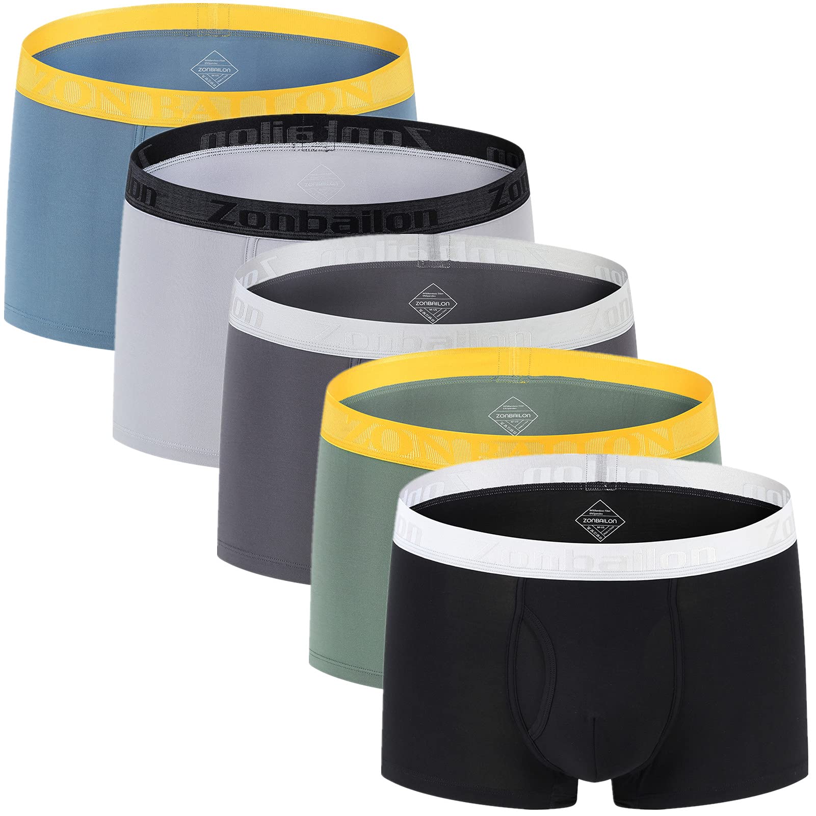 **ZONBAILON Men's Bamboo Viscose Boxer Briefs - Breathable & Cooling Underwear for Big & Tall - Pack of 3 (Sizes M-3XL) - Perfect for Workout, Travel & Everyday Comfort**
