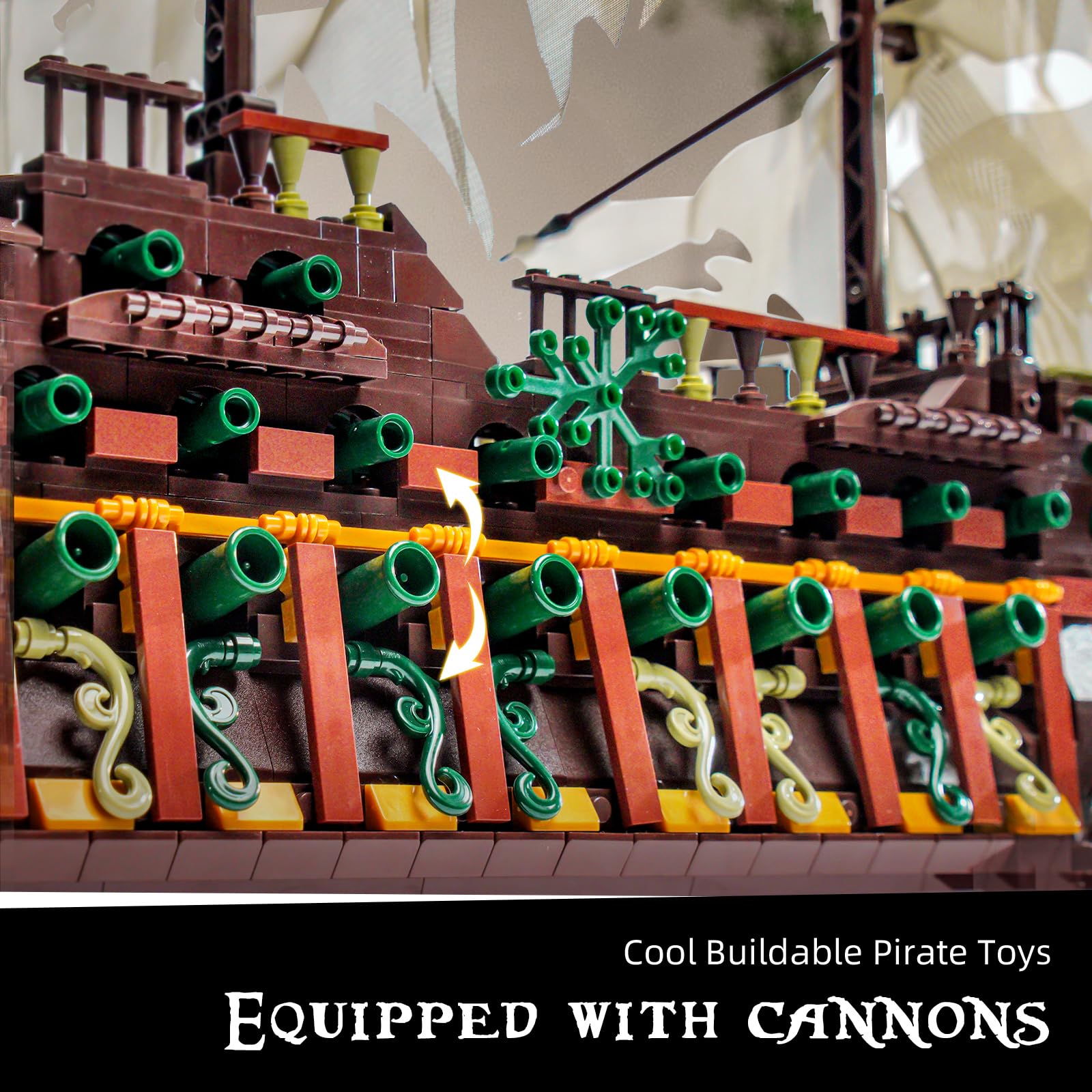 Mould King 13197 Pirate Ship Building Set - 4364 Piece MOC Flying Dutchman Model Boat, Advanced Construction Toy for Adults & Teens | Halloween Decor, Christmas Gift, Birthday Present, Collector's Item | Perfect for Home Display, Office Decoration & Model Ship Enthusiasts