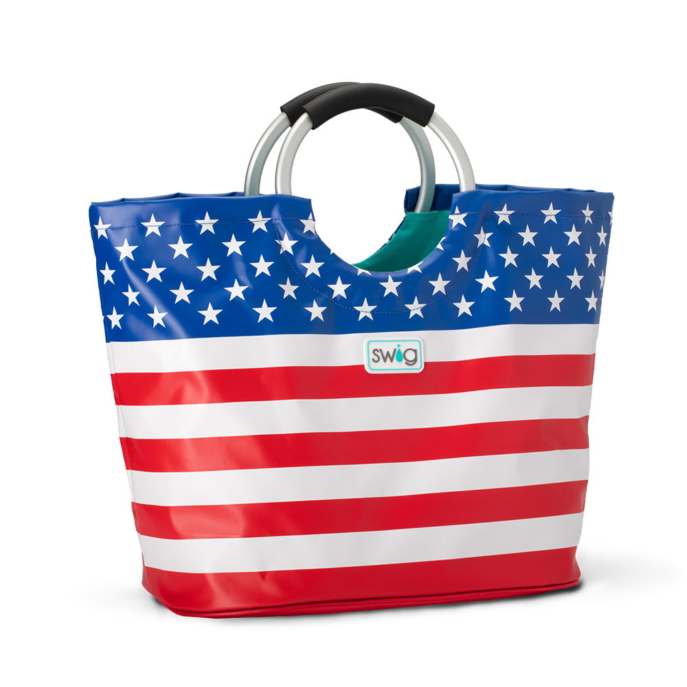 All American Loopi Tote Bag - Durable Canvas Shopping Bag for Women & Men - Perfect for Groceries, Beach, Work & Travel