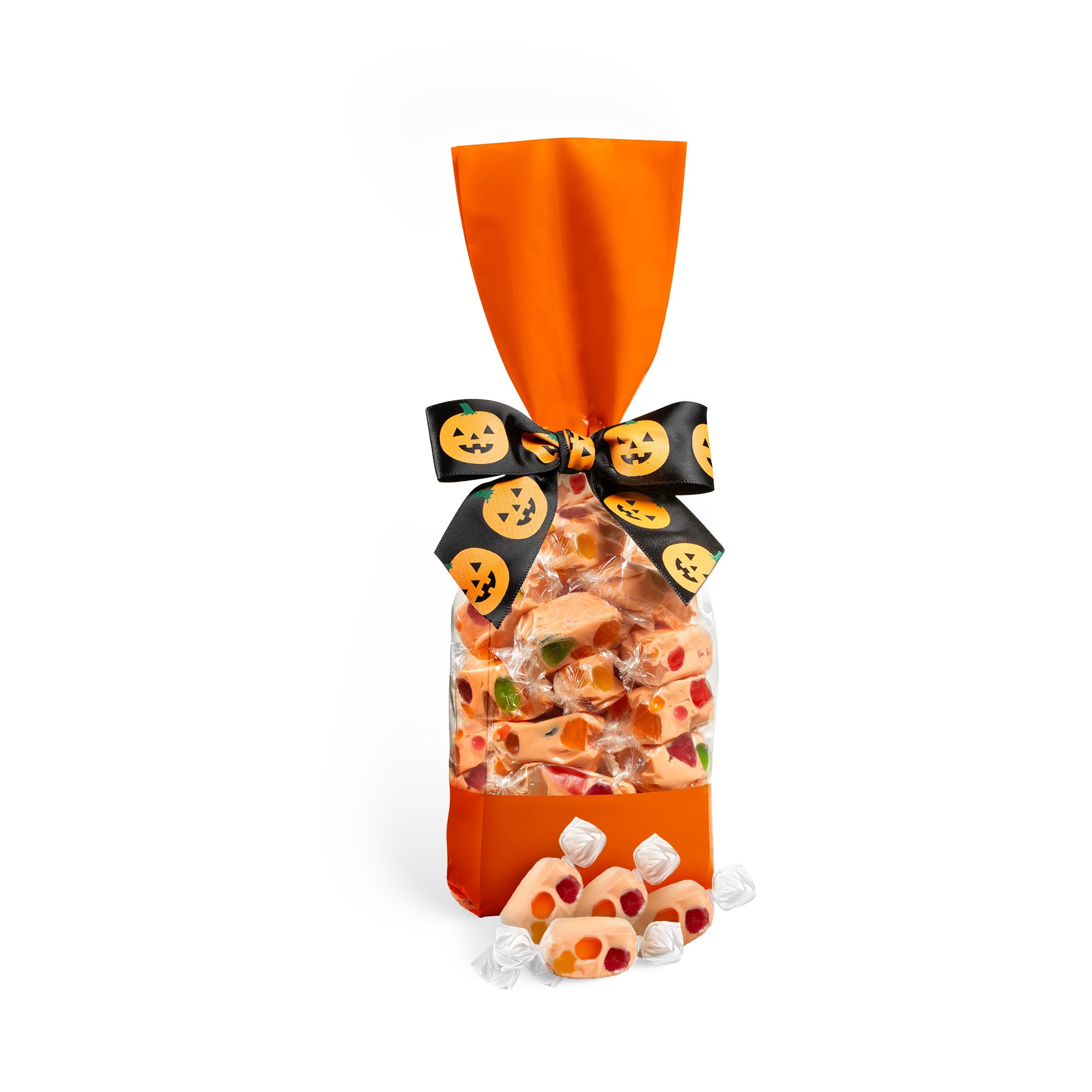 Fames Chocolates Happy Halloween Jujubes Candy Bag - Orange Flavored Nougat Candy for Trick-or-Treating, Party Favors & Holiday Gifts