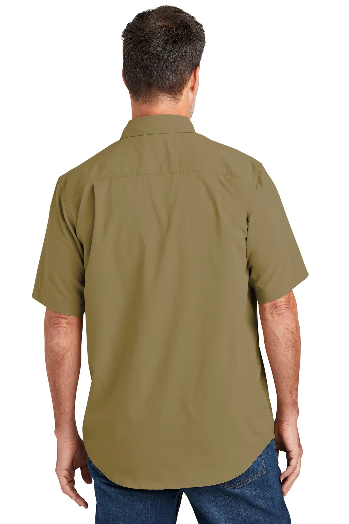 Carhartt Force Solid Custom Work Shirts for Men - Durable Dark Khaki Cotton T-Shirts for Construction, Outdoor Work & Casual Wear