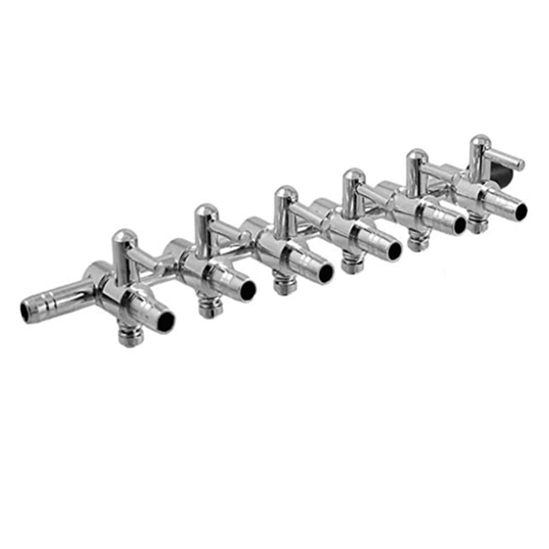 6-Way Aquarium Air Valve Inline Manifold - Air Flow Control Pump Tubing Splitter with Lever (2-Pack) - Perfect for Fish Tank, Hydroponics & Air Stone Systems