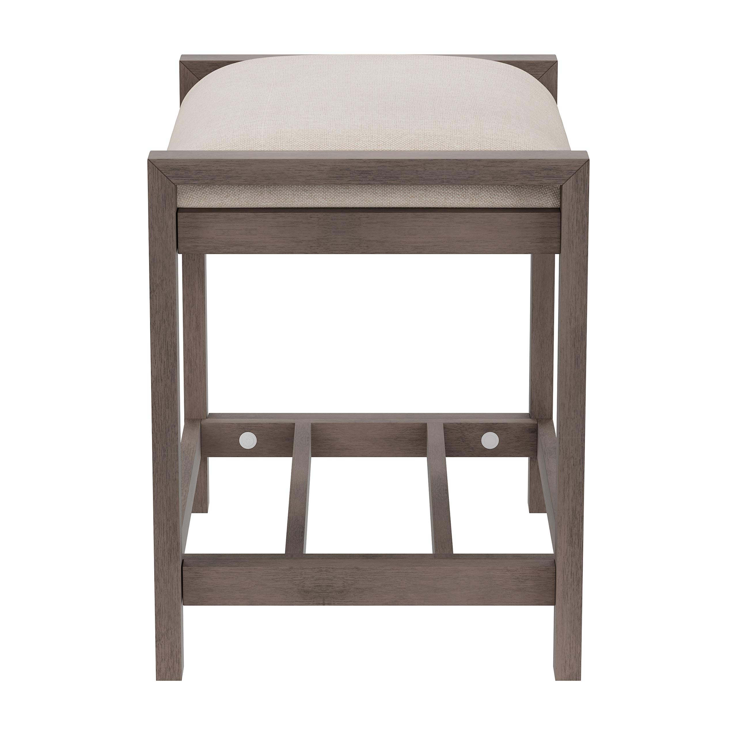 Hillsdale Furniture Amelia Vanity Stool in Antique Gray - Elegant Dressing Table Stool for Bedroom Makeup & Vanity Area, Perfect for Home Decor and Bridal Dressing Room