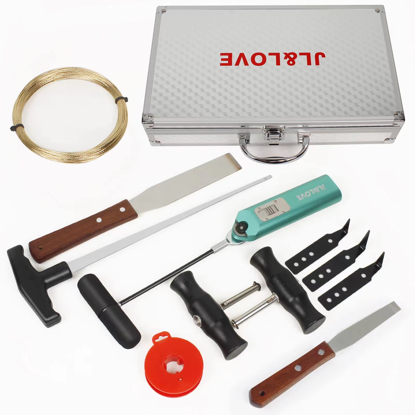Premium Windshield Removal Tool Set - 2 Auto Glass Repair Knives in Durable Aluminum Case for Windshield Replacement & Repair | Perfect for DIY Auto Glass Fixes & Professional Use