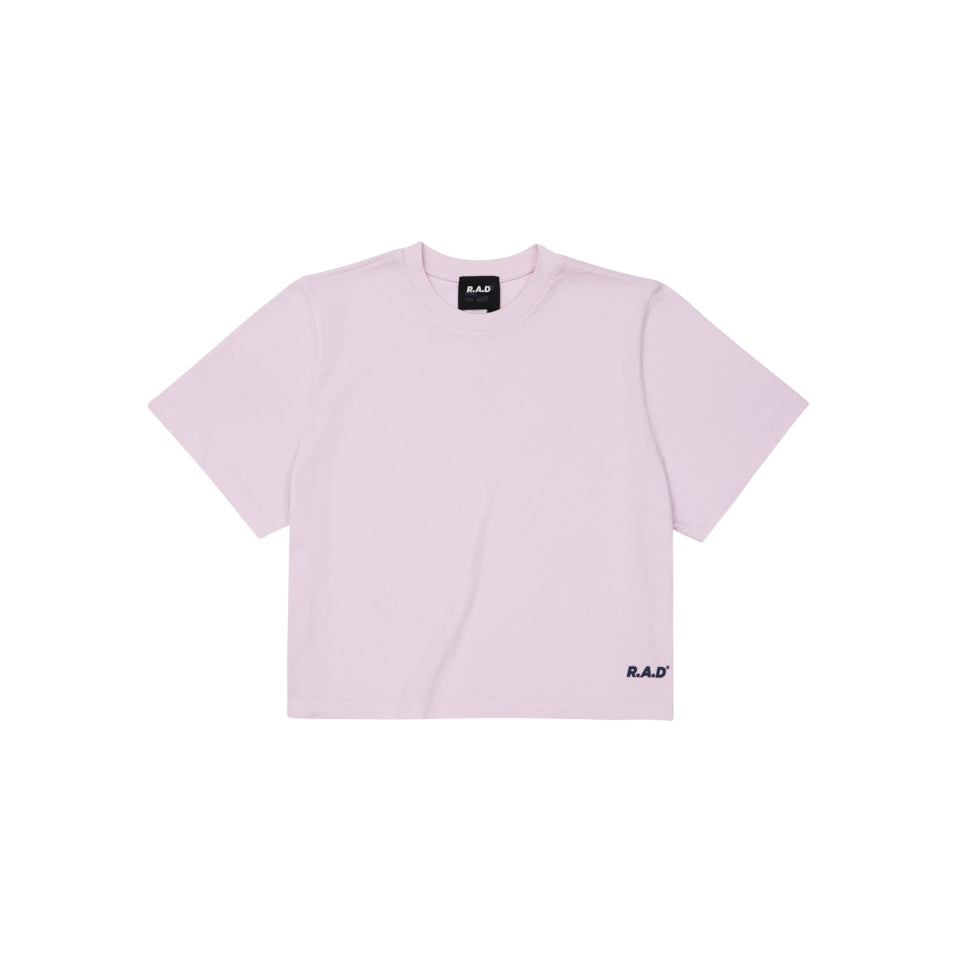 Custom Logo Crop Tee in Lavender Fog - Stylish Women's Short Sleeve T-Shirt for Casual Wear, Street Fashion & Summer Outfits