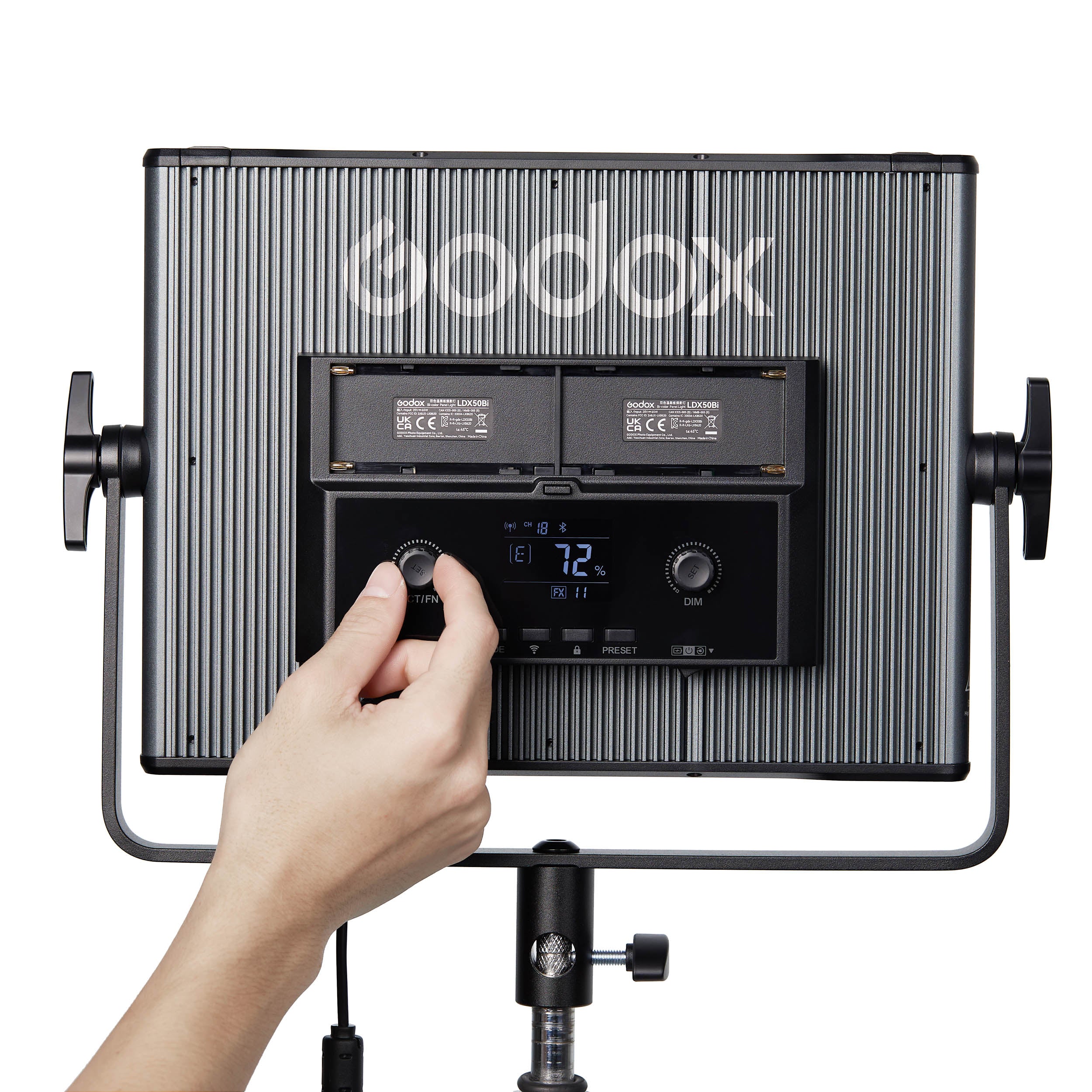 GODOX LDX50Bi Bi-Color LED Panel Light with BD-50 Barn Doors - Professional Studio Lighting for Photography & Videography