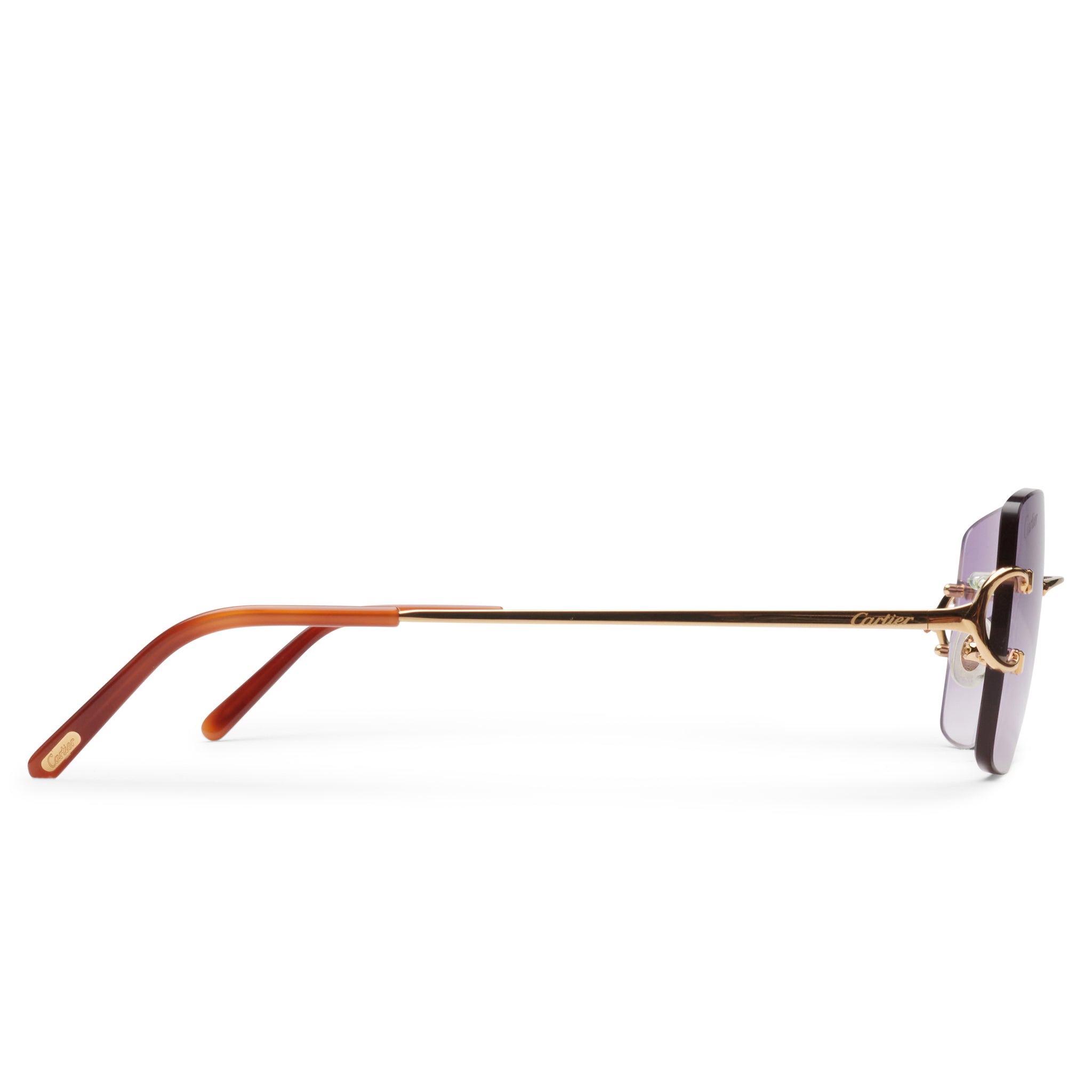 Cartier CT00920 001 C Decor Purple Rimless Sunglasses for Women - Luxury Designer Sunglasses for Driving, Travel & Fashion Accessories
