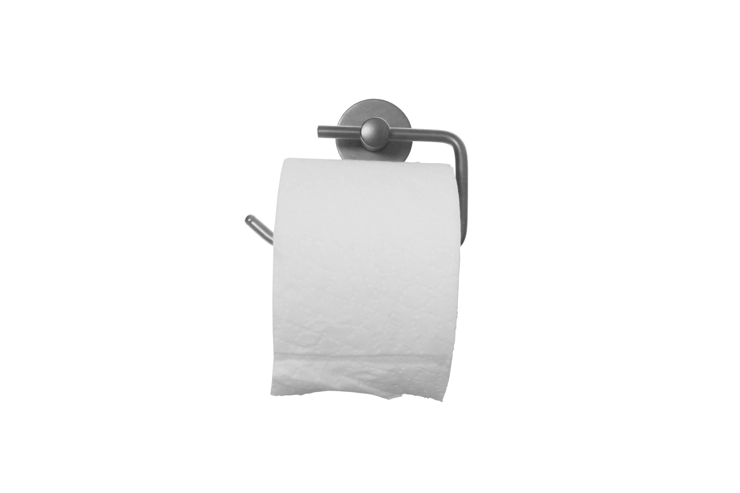 Modern Wall Mounted Toilet Paper Holder - Round Satin Nickel Finish, Single Roll Bathroom Tissue Holder - Perfect for Home, Office & RV Use