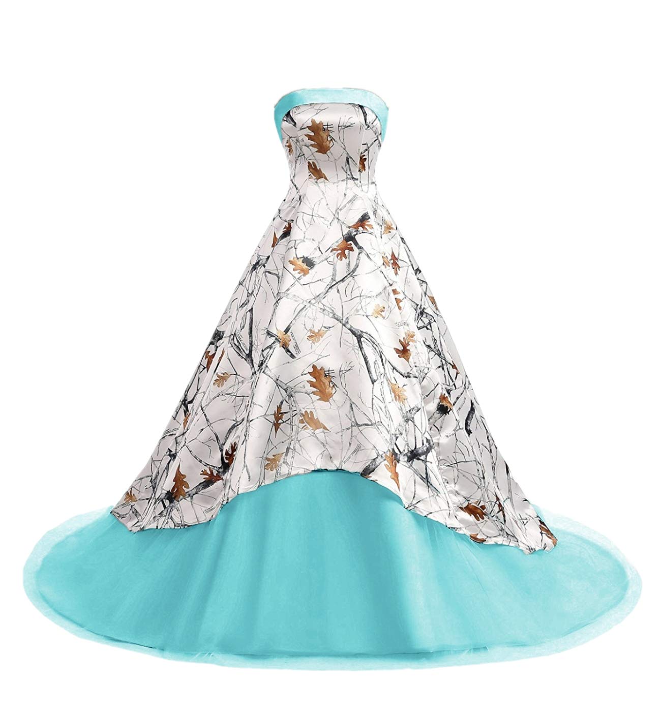 **APXPF Women's Camo Print Wedding Dress – Elegant Tulle Ball Gown for Prom, Quinceañera & Party | Perfect for Bridal, Formal Events & Special Occasions**