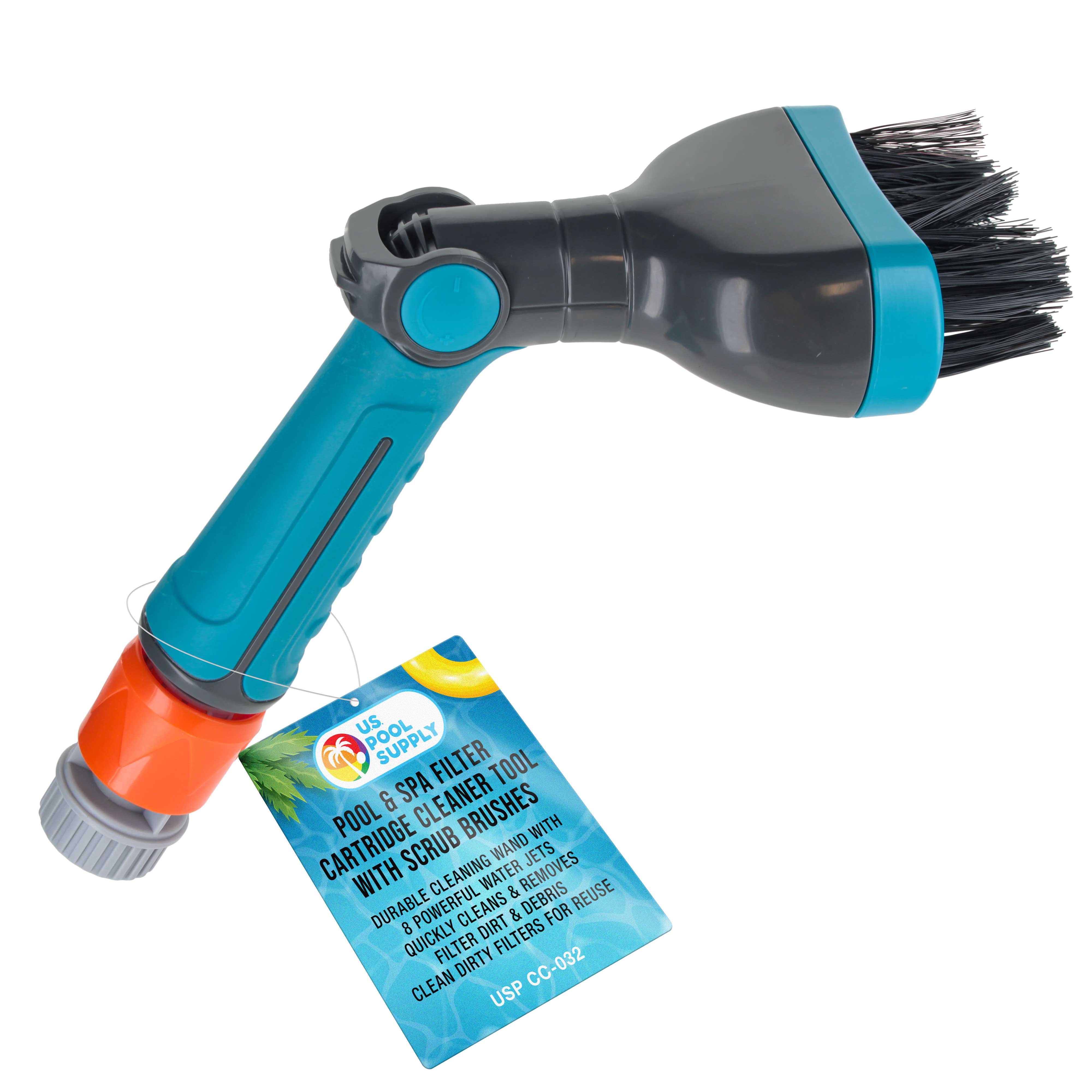 **Durable Pool & Spa Filter Cartridge Cleaner Tool with Scrub Brushes & 8 Powerful Water Jets – Quickly Removes Dirt & Debris – Ideal for In-Ground & Above-Ground Pools**