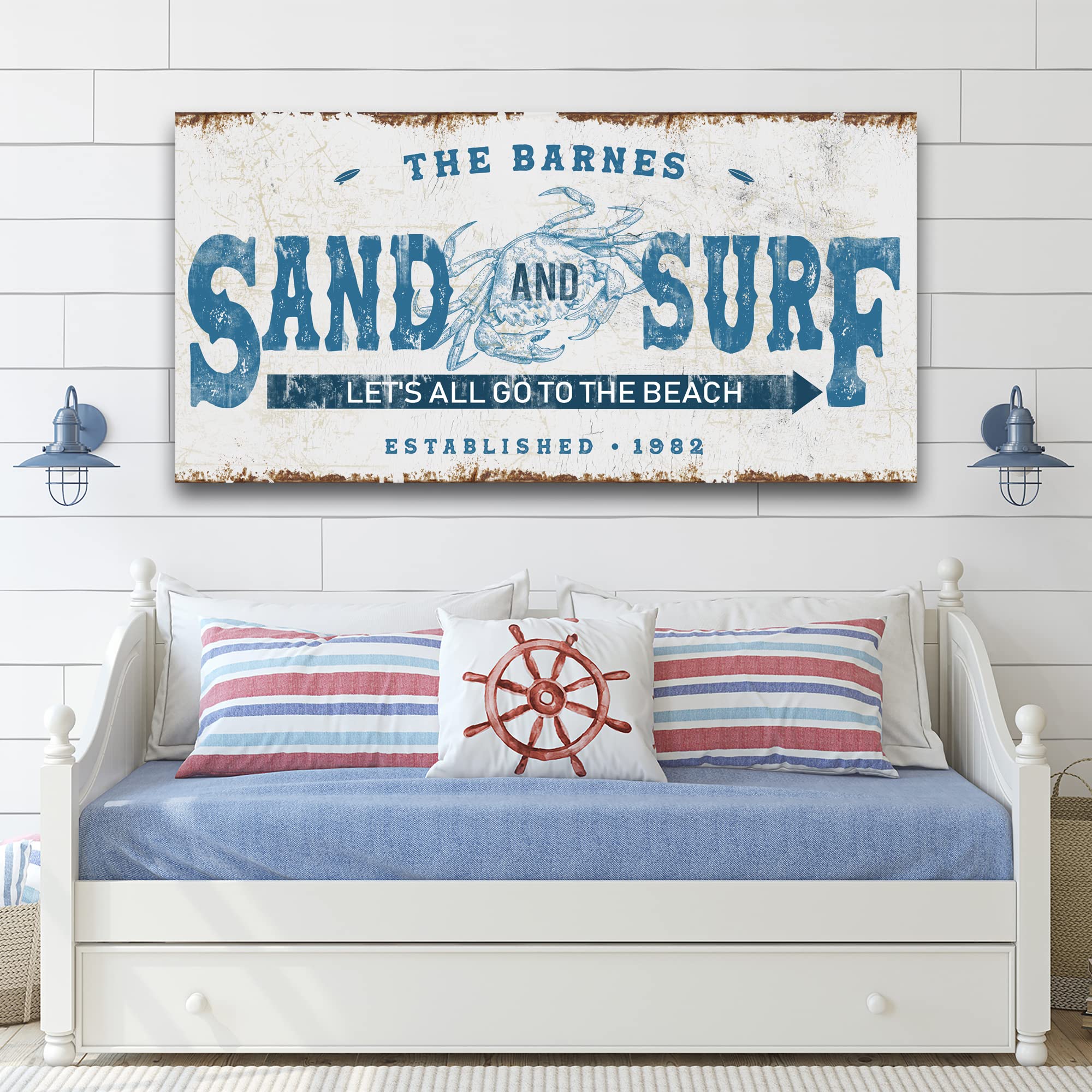 Personalized Coastal Beach Sign Wall Decor - Large 60